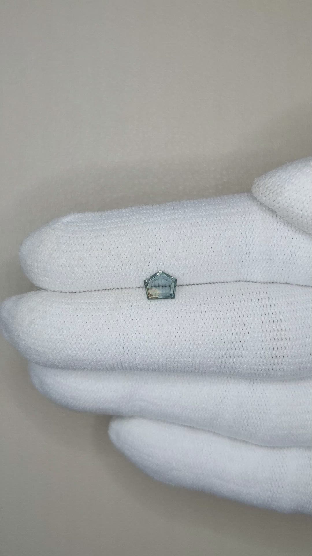 0.59 Ct. Bluish Green Sapphire from Montana Size Video