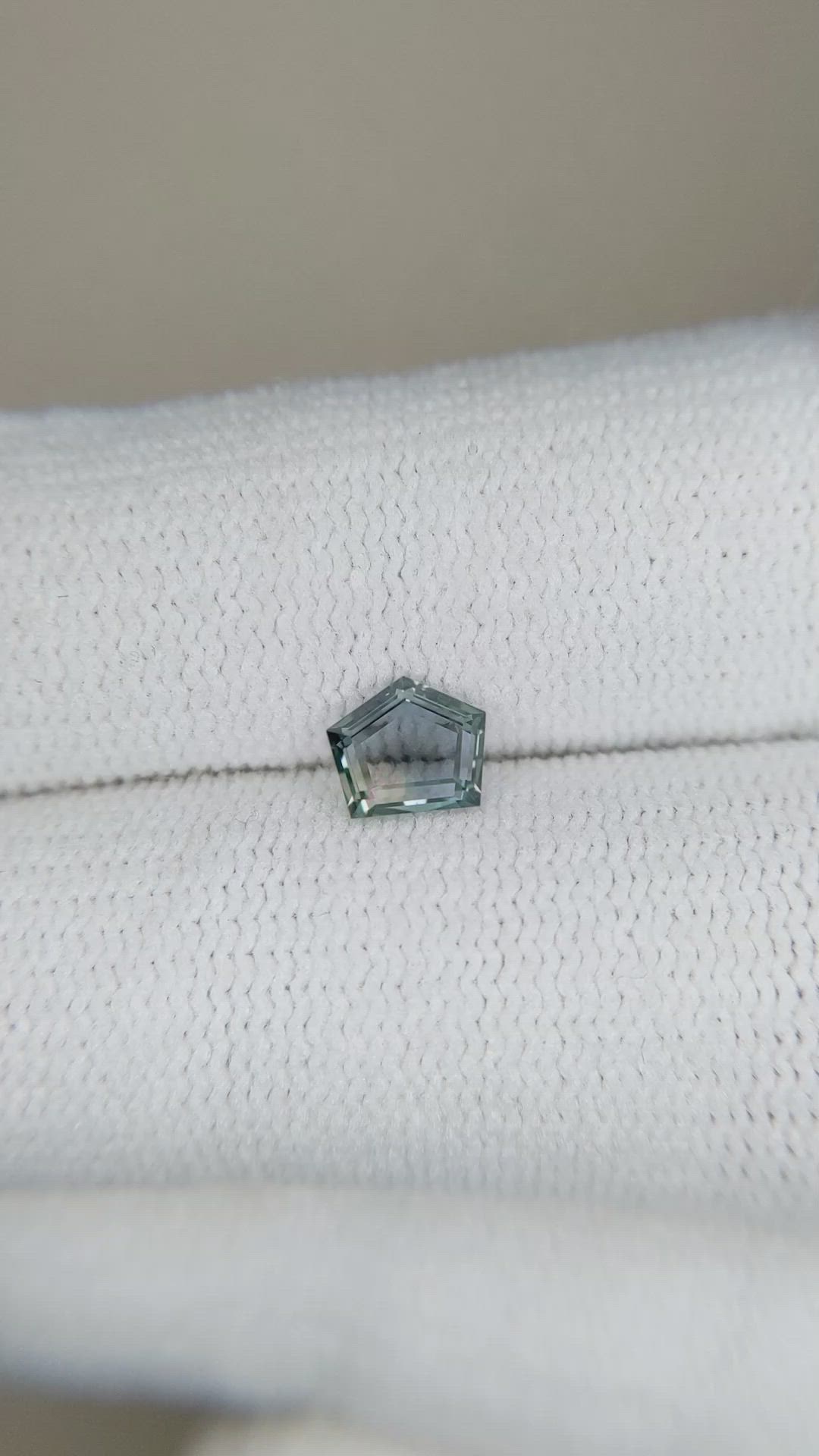 0.59 Ct. Bluish Green Sapphire from Montana Size Video