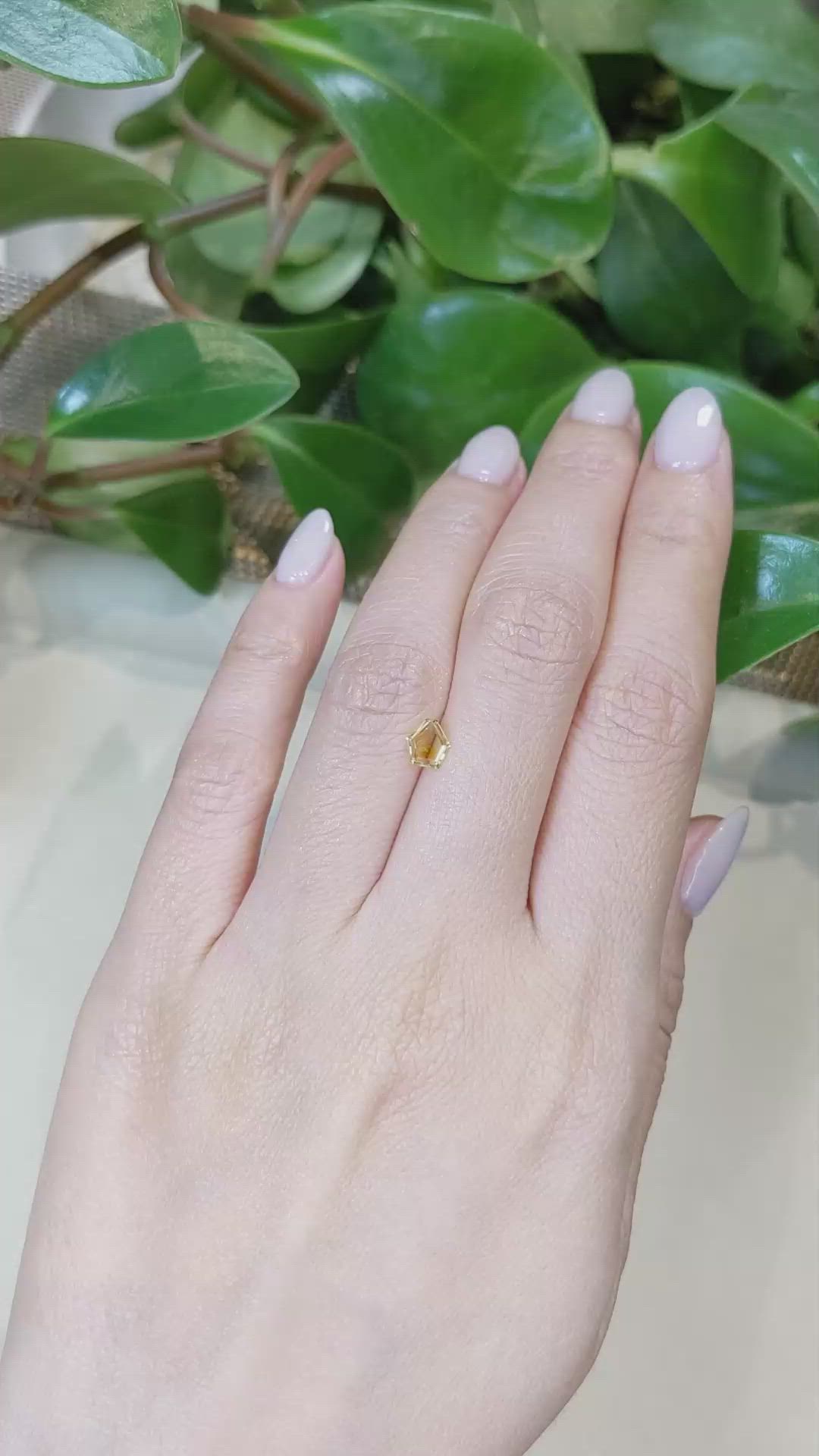 0.61 Ct. Yellow Sapphire from Montana Size Video