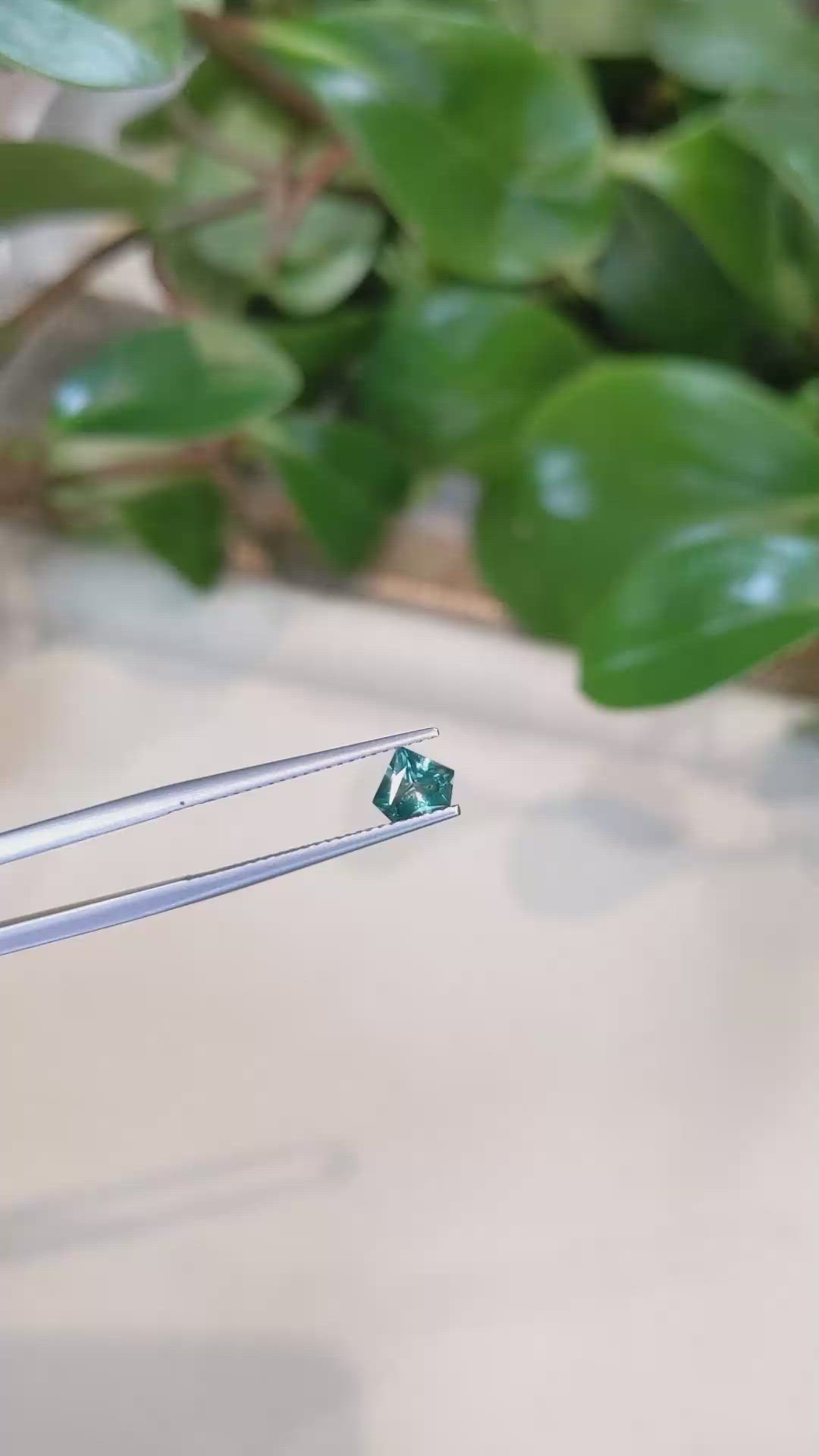 0.66 Ct. Bluish Green Sapphire from Montana Size Video