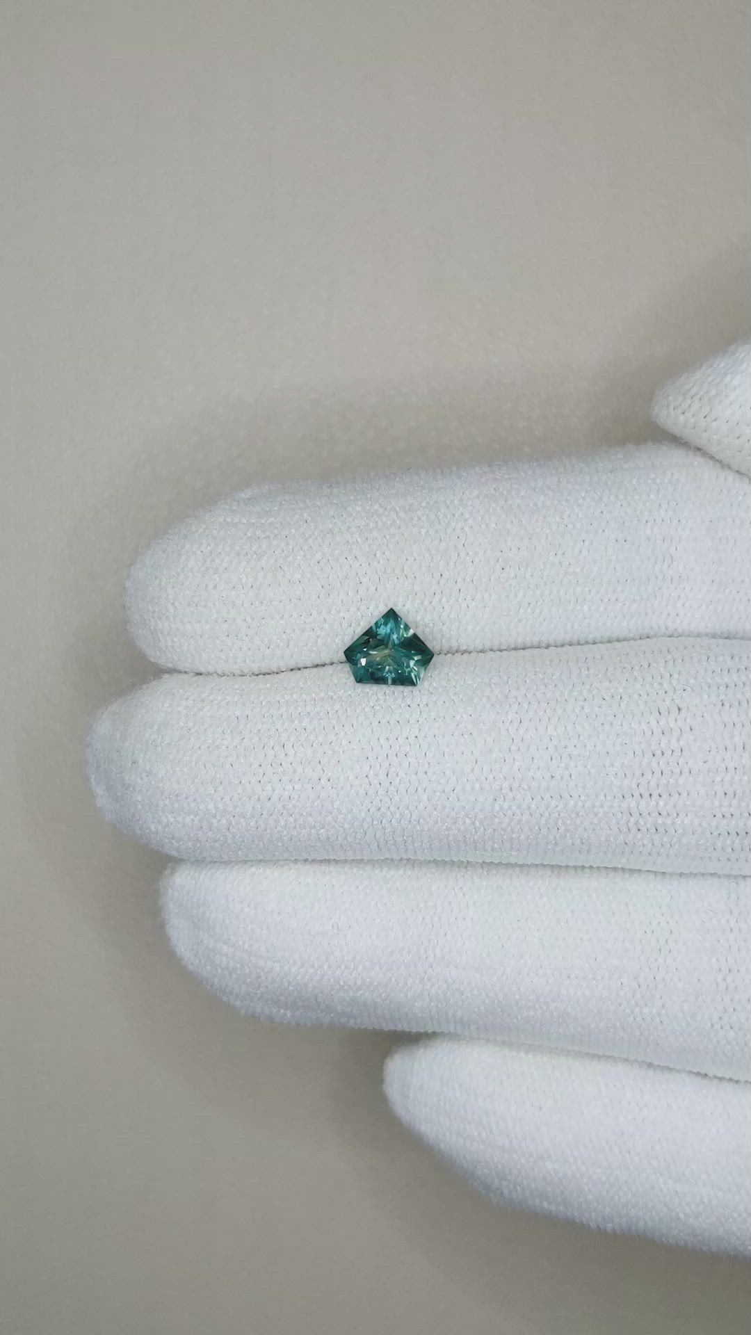 0.66 Ct. Bluish Green Sapphire from Montana Size Video