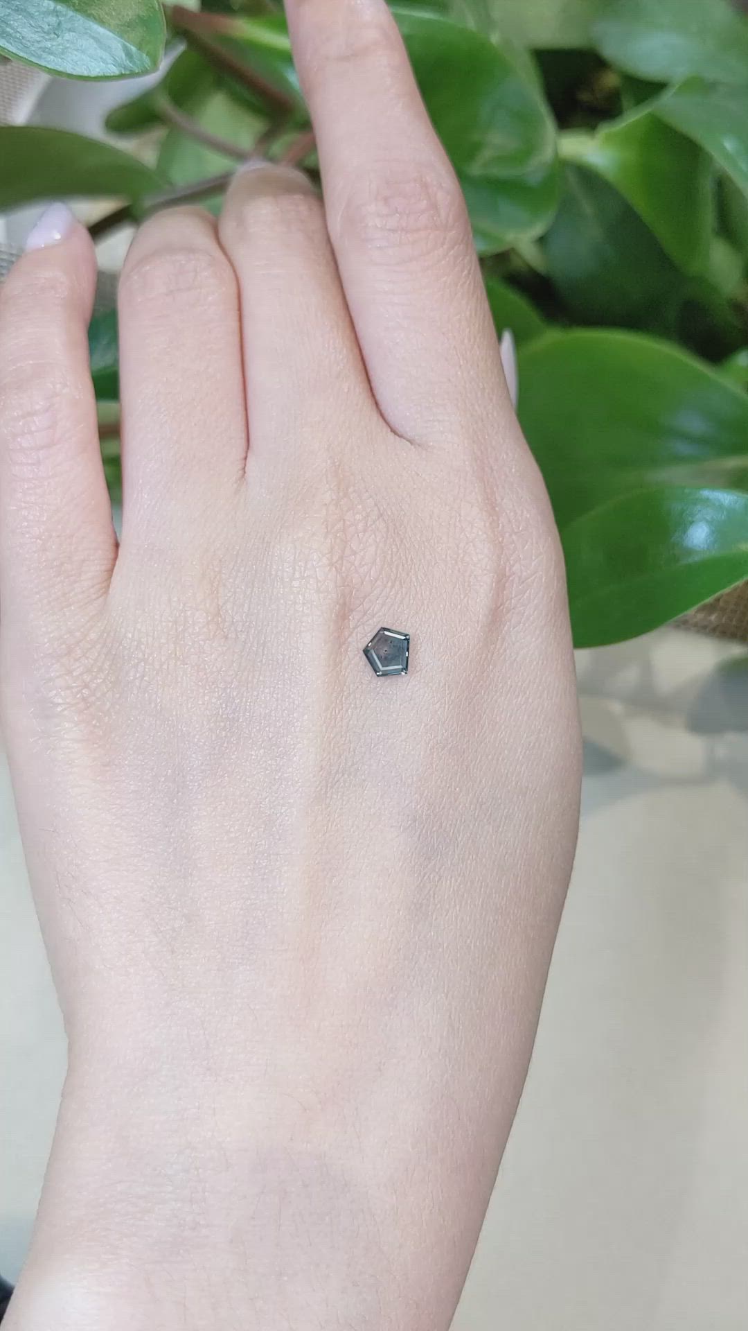 0.66 Ct. Bluish Green Sapphire from Montana Size Video