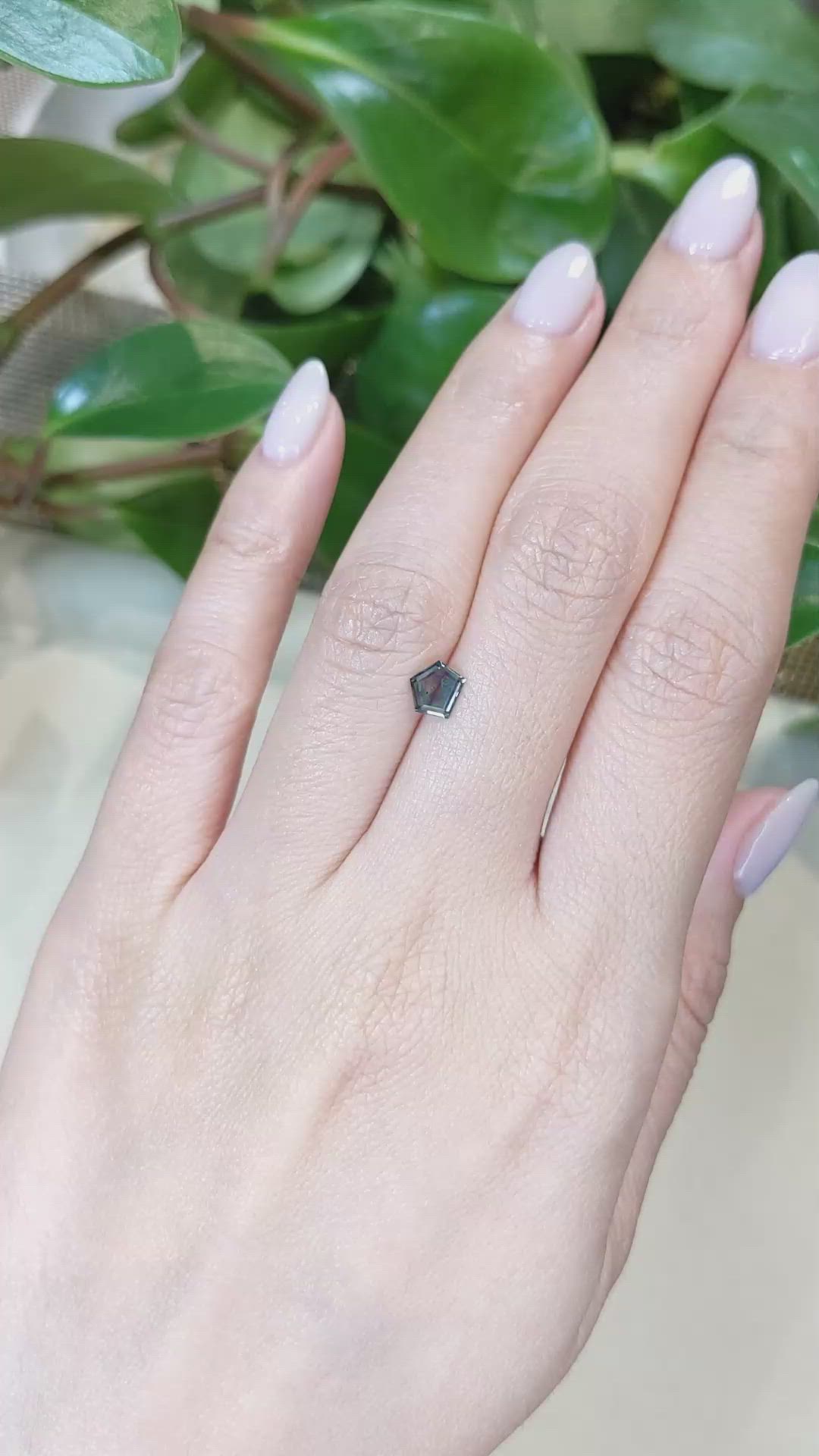 0.66 Ct. Bluish Green Sapphire from Montana Size Video