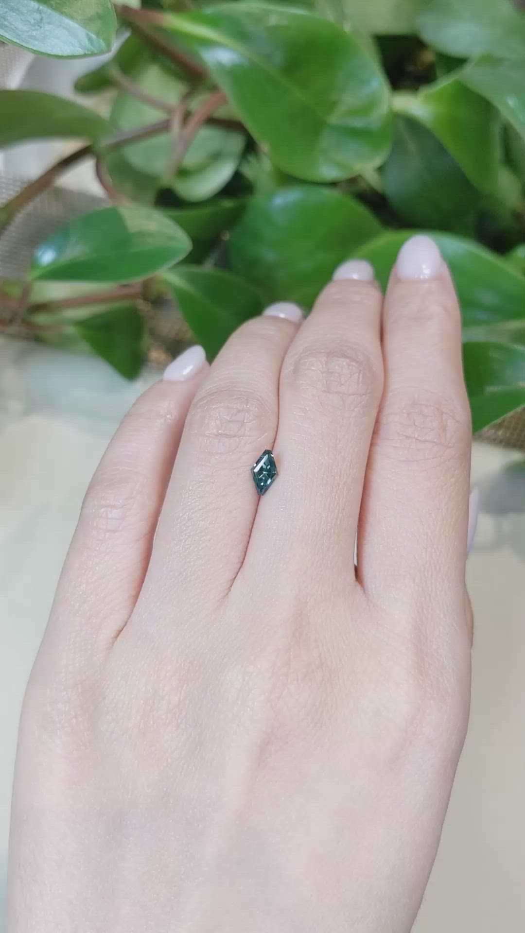 0.59 Ct. Bluish Green Sapphire from Montana Size Video