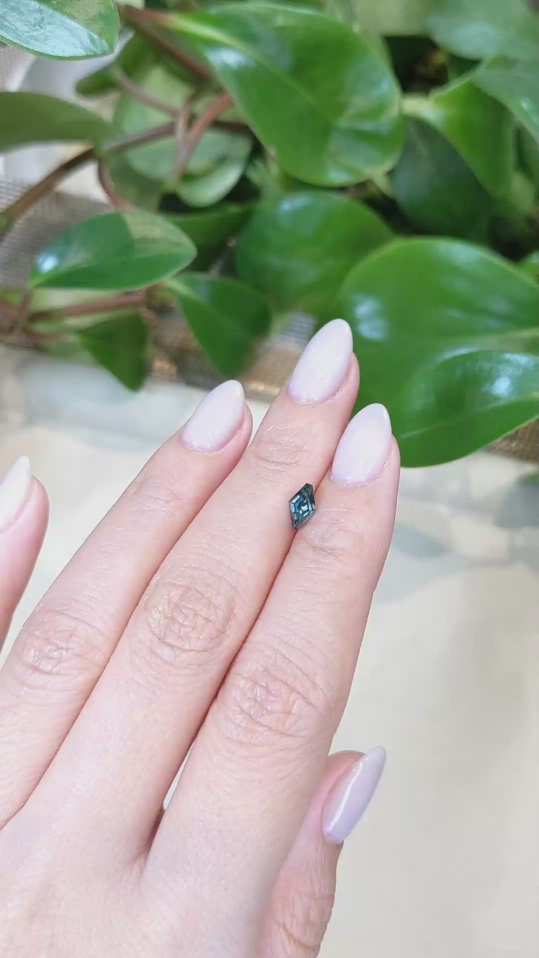 0.59 Ct. Bluish Green Sapphire from Montana Size Video