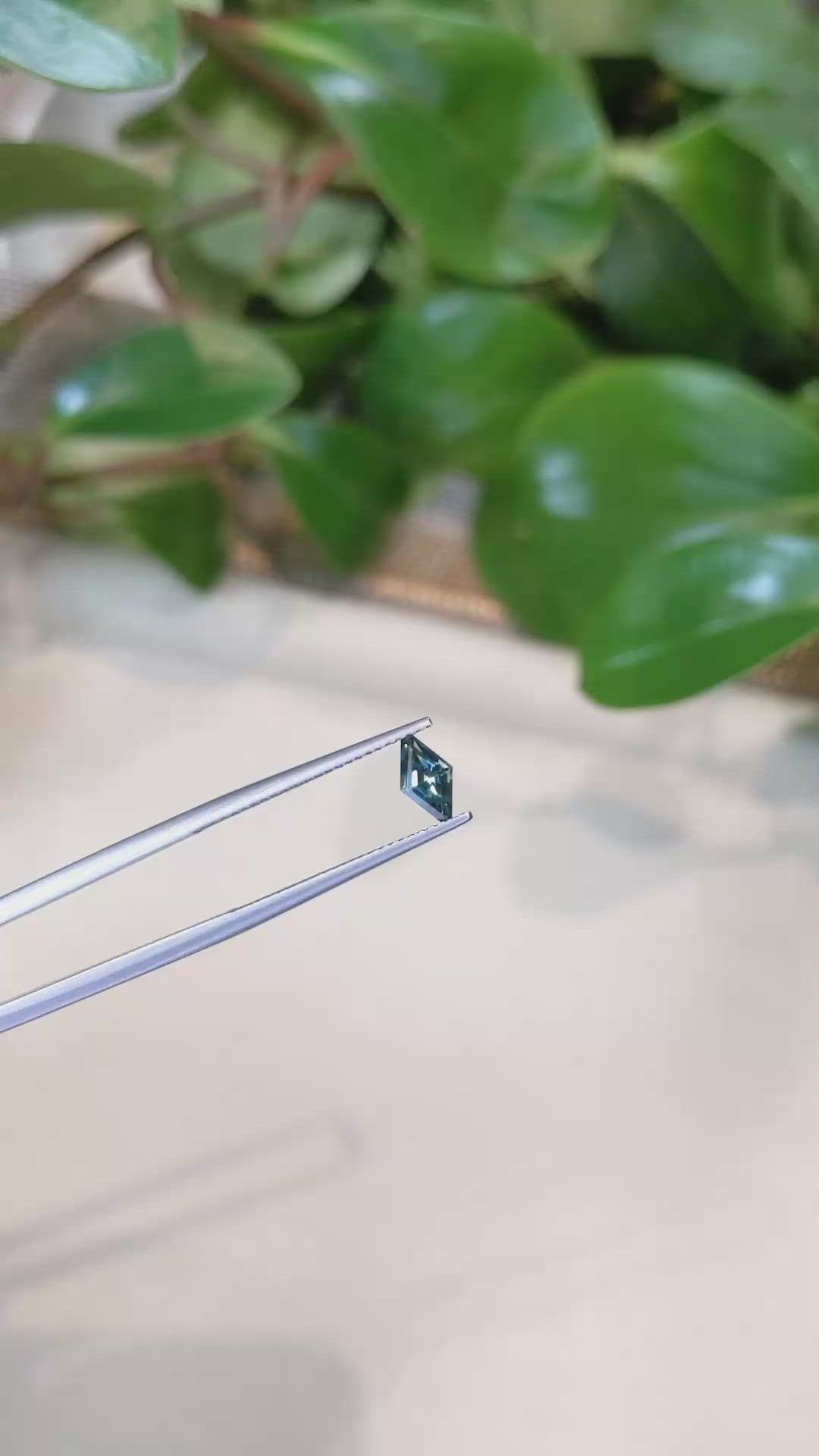 0.59 Ct. Bluish Green Sapphire from Montana Size Video