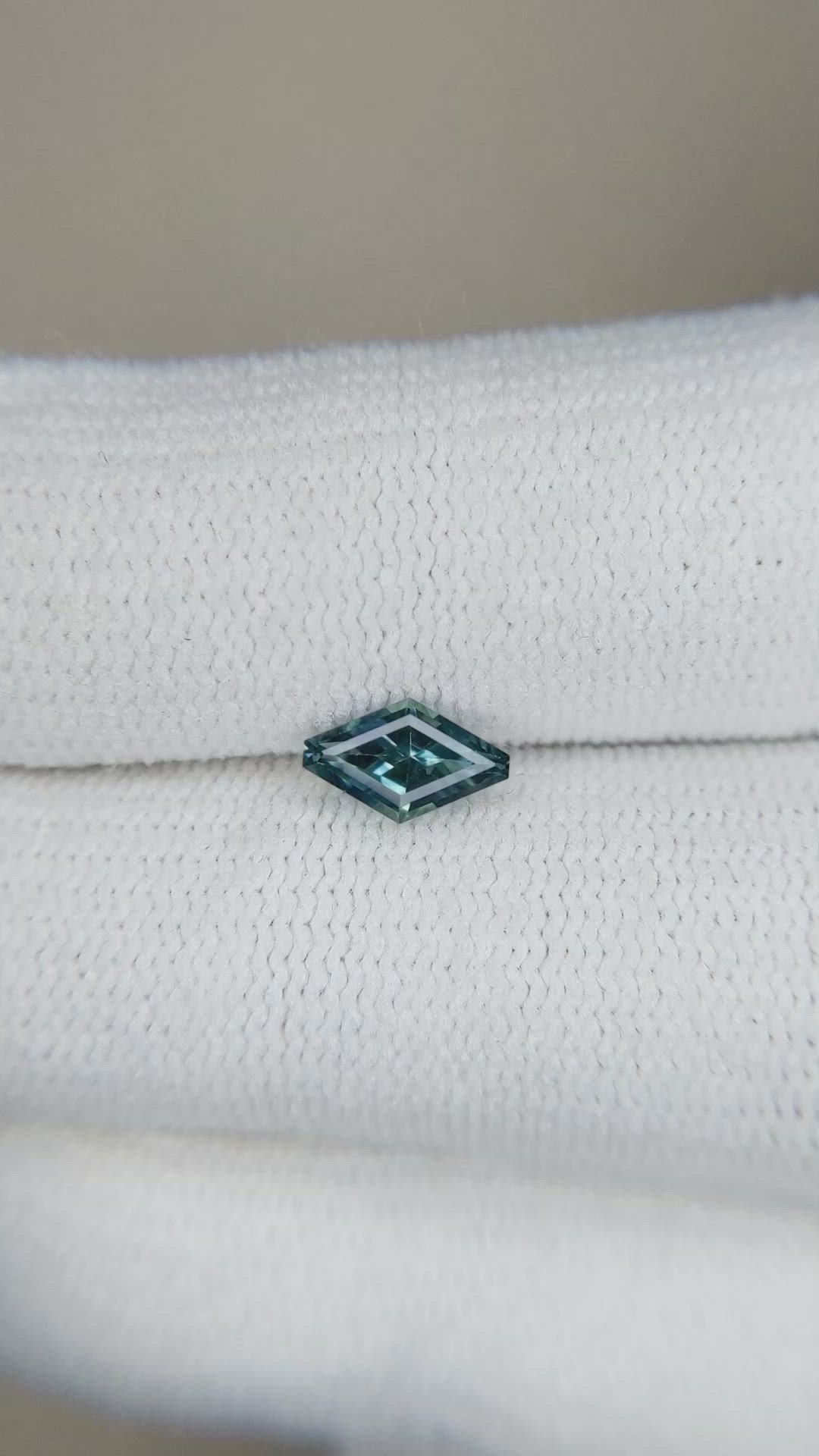 0.59 Ct. Bluish Green Sapphire from Montana Size Video