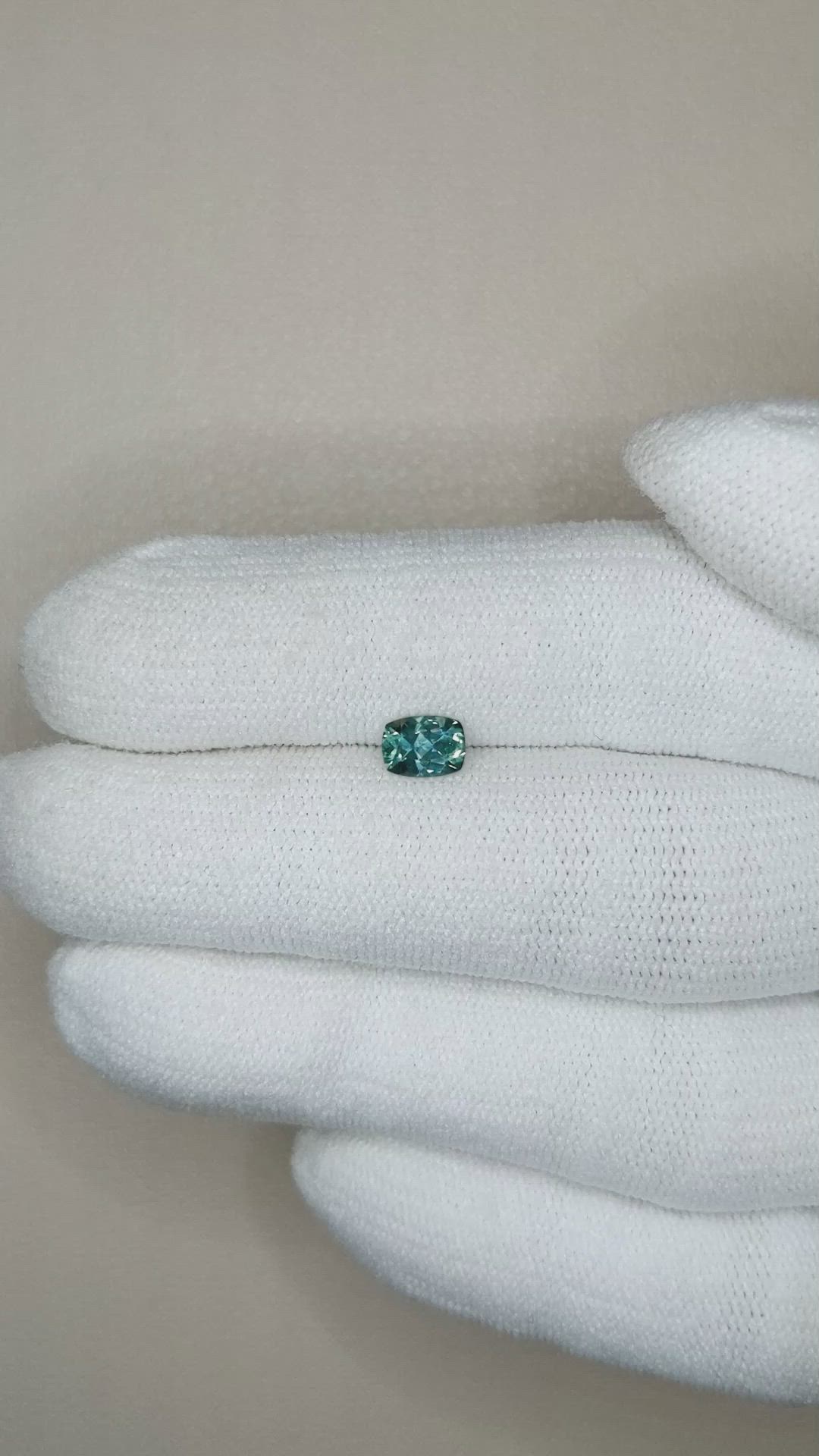 0.53 Ct. Bluish Green Sapphire from Montana Size Video