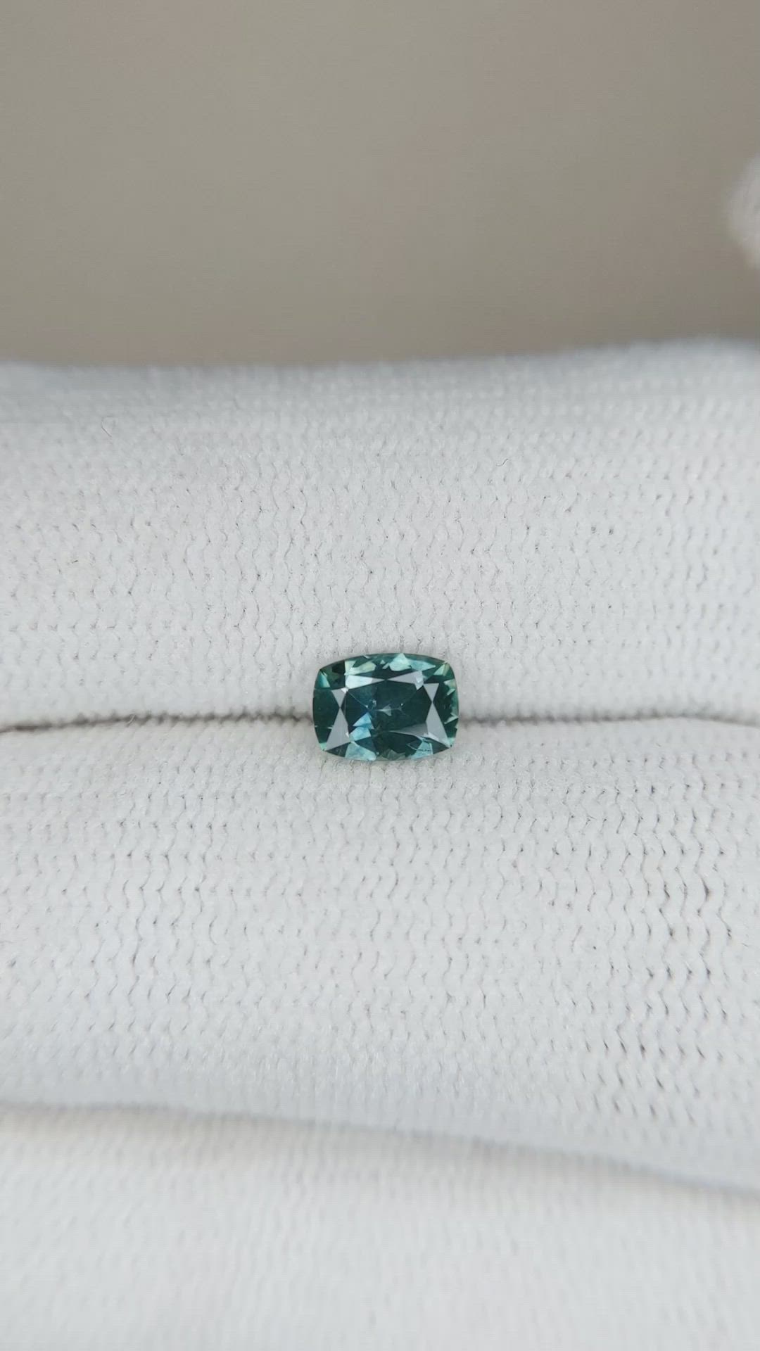 0.53 Ct. Bluish Green Sapphire from Montana Size Video