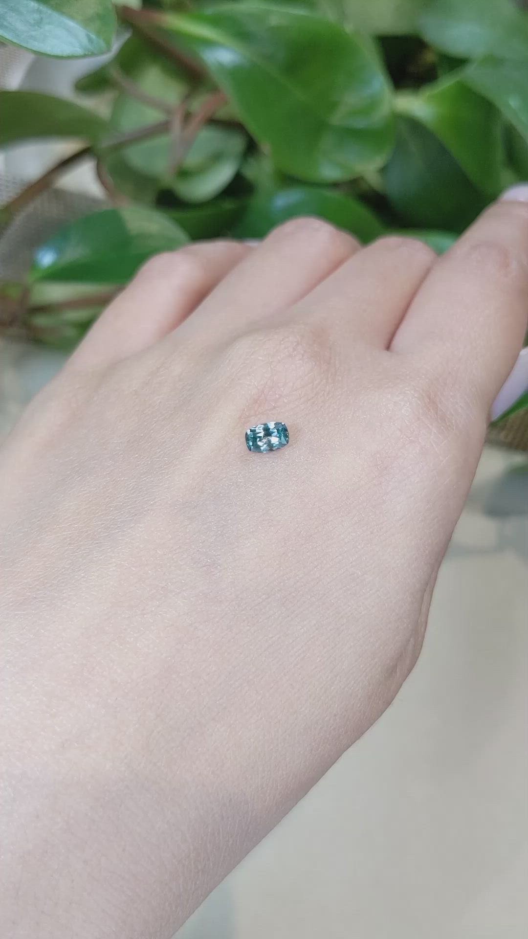 0.53 Ct. Greenish Blue Sapphire from Montana Size Video