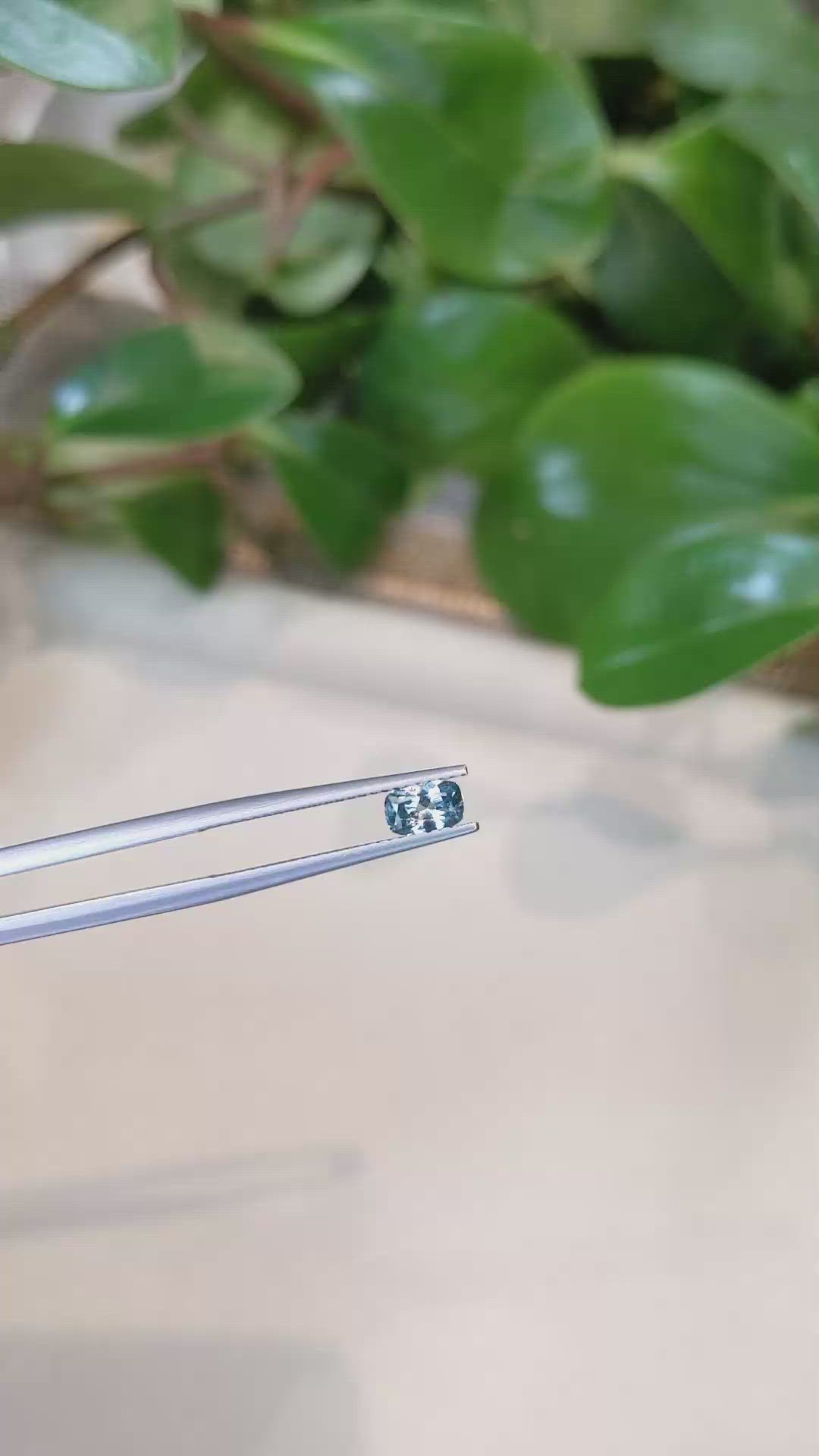 0.53 Ct. Greenish Blue Sapphire from Montana Size Video