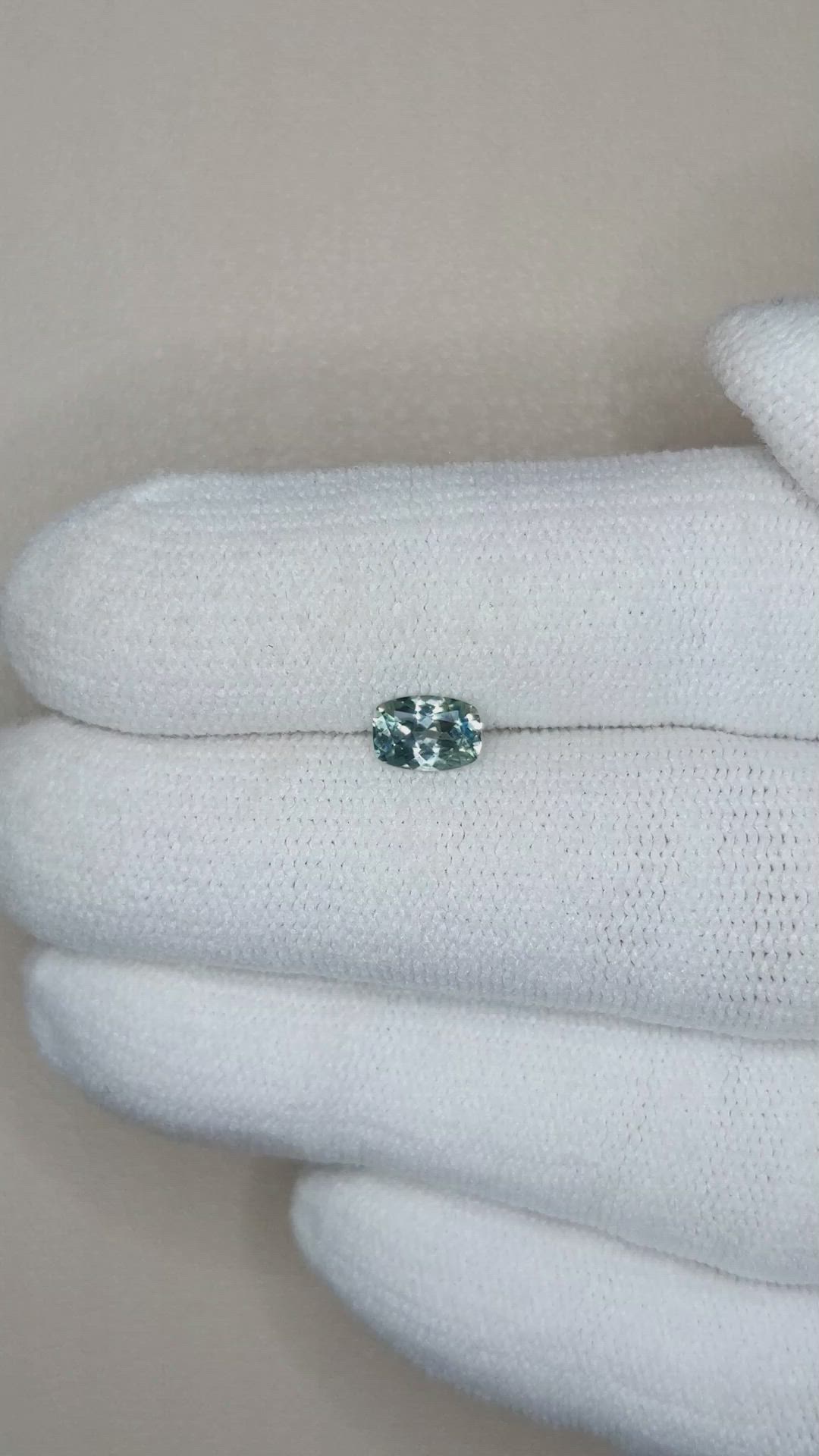 0.56 Ct. Bluish Green Sapphire from Montana Size Video