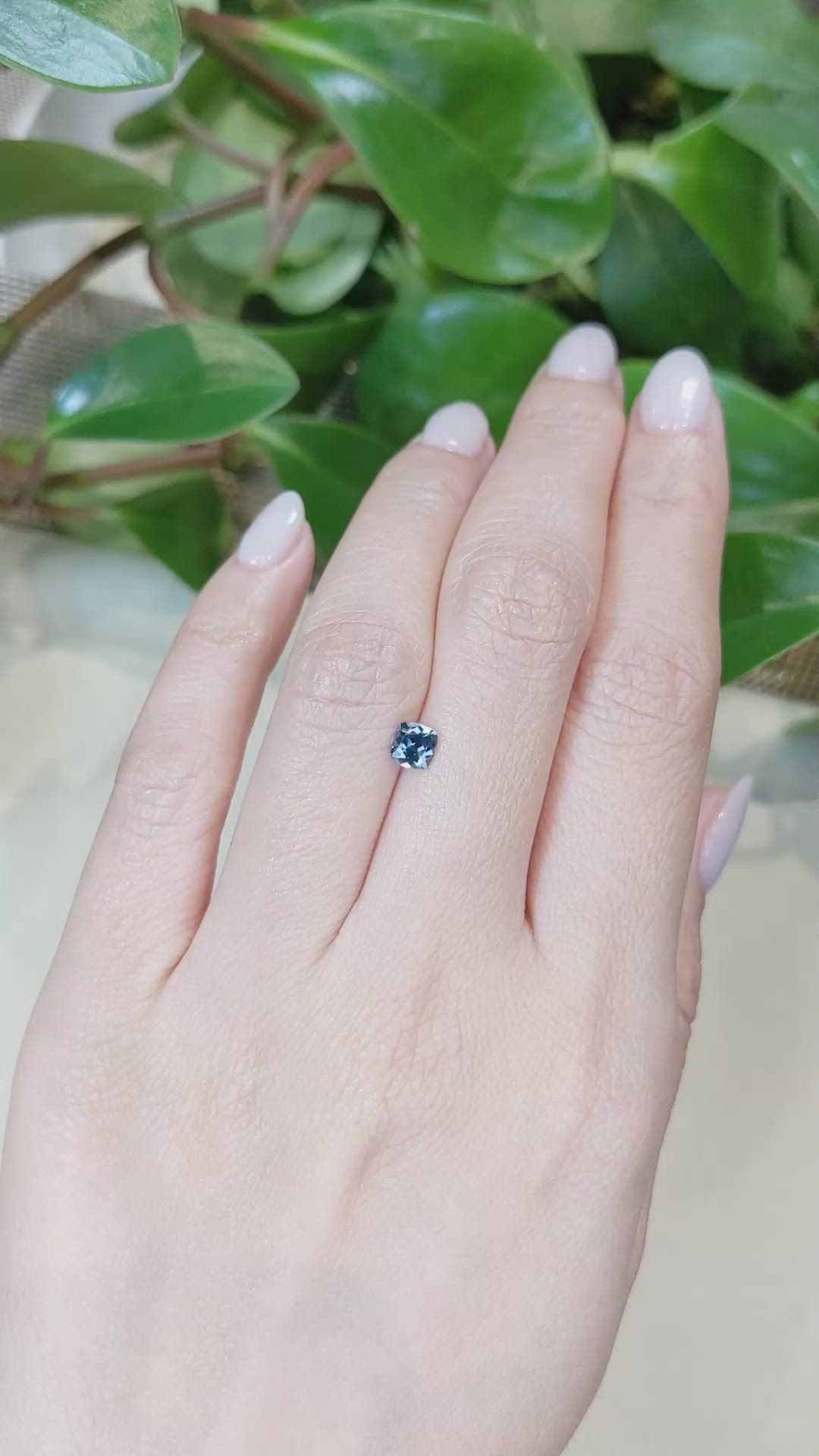 0.57 Ct. Bluish Green Sapphire from Montana Size Video