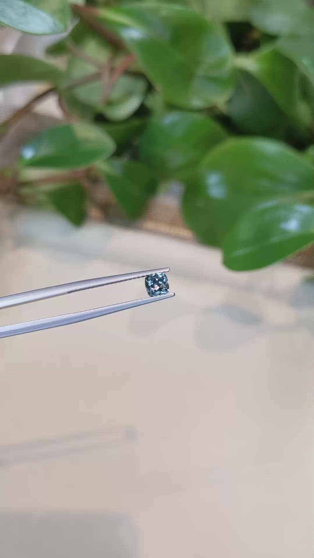 0.57 Ct. Bluish Green Sapphire from Montana Size Video