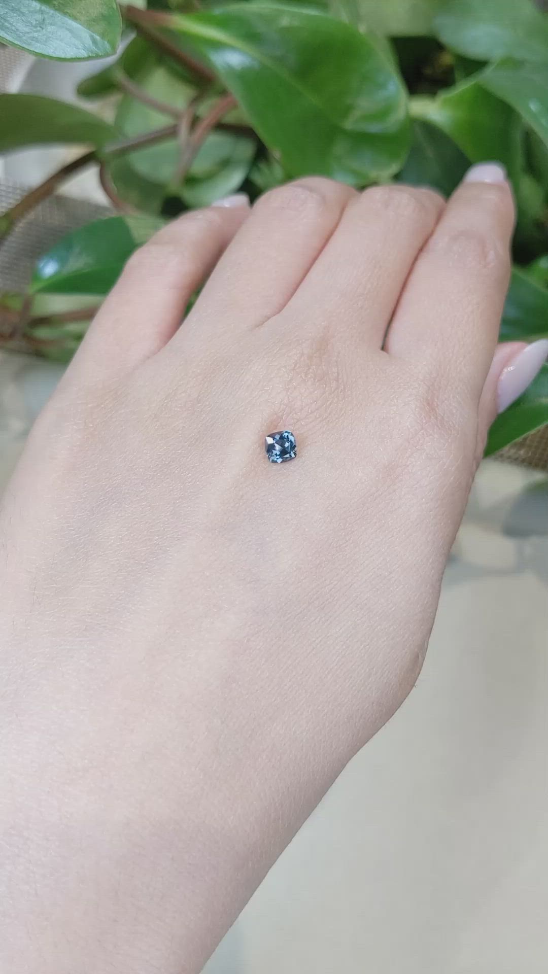 0.57 Ct. Bluish Green Sapphire from Montana Size Video