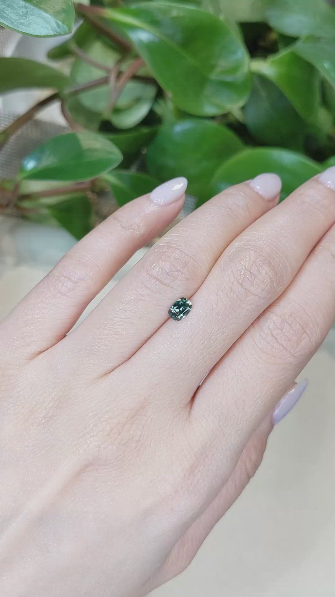 0.59 Ct. Green Sapphire from Montana Size Video