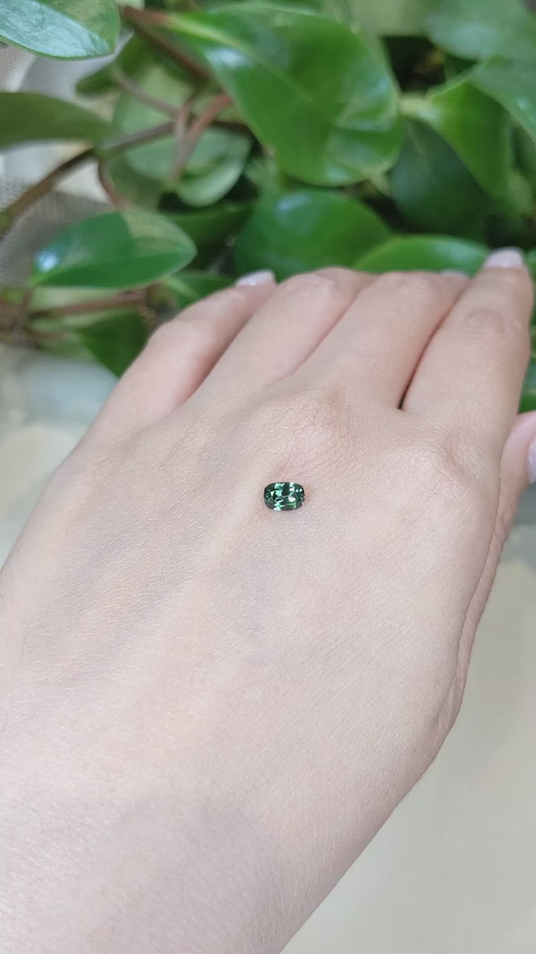 0.59 Ct. Green Sapphire from Montana Size Video