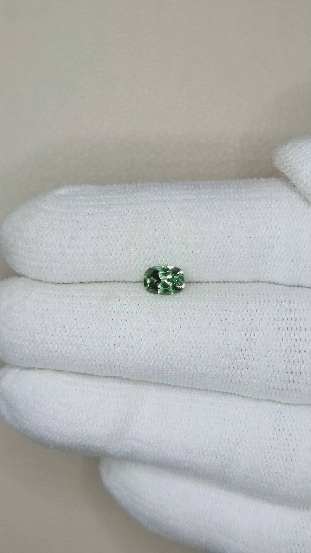 0.59 Ct. Green Sapphire from Montana Size Video