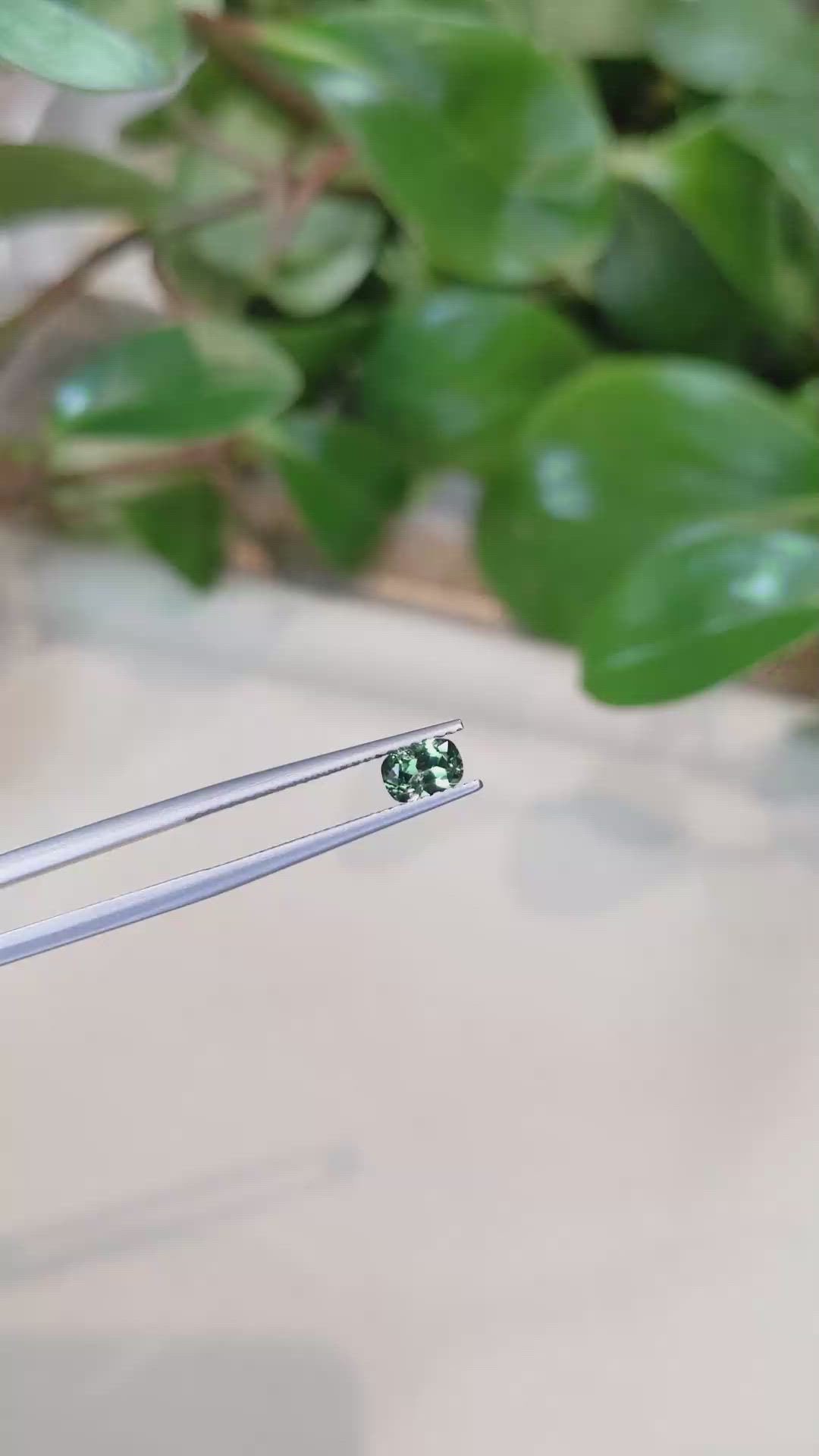 0.59 Ct. Green Sapphire from Montana Size Video