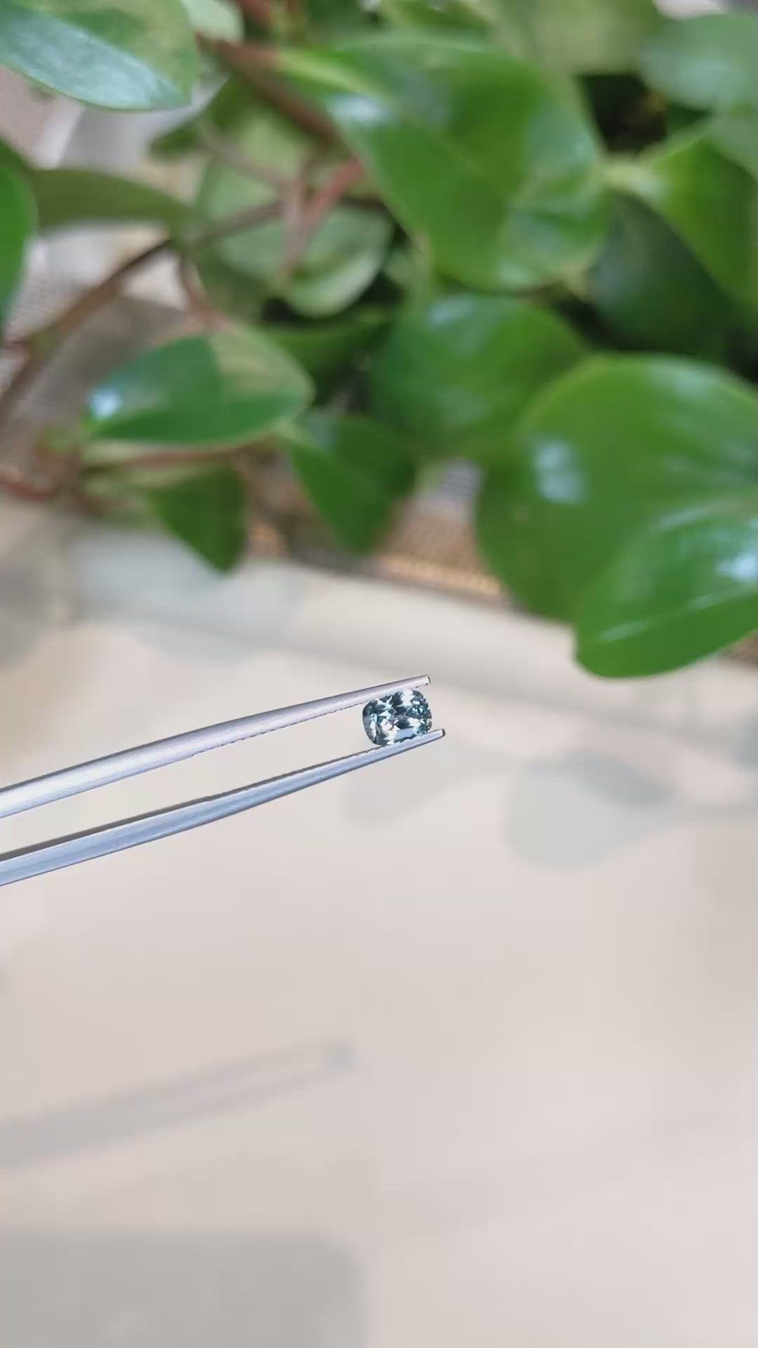 0.59 Ct. Greenish Blue Sapphire from Ceylon (Sri Lanka) Size Video