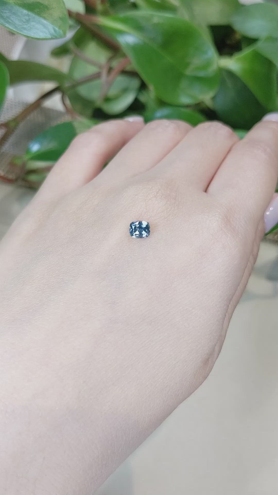 0.62 Ct. Greyish Blue Sapphire from Ceylon (Sri Lanka) Size Video