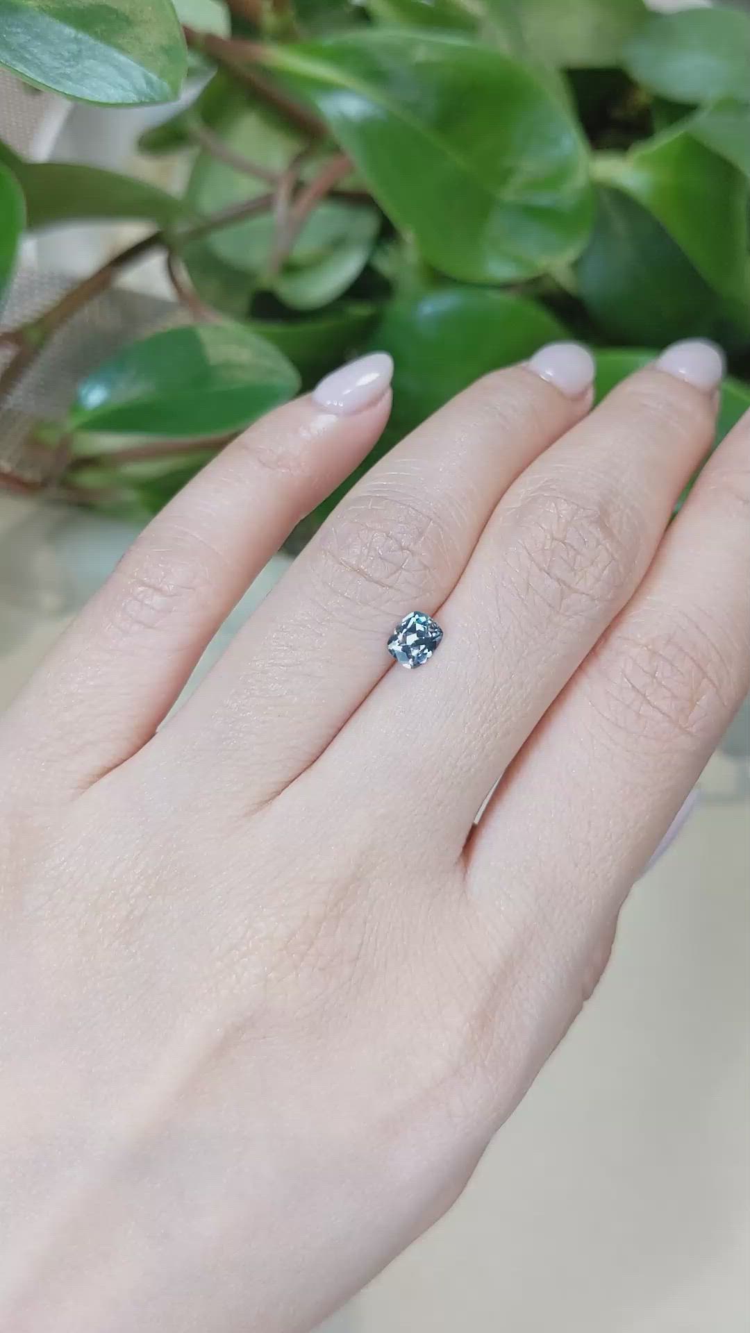 0.62 Ct. Greyish Blue Sapphire from Ceylon (Sri Lanka) Size Video