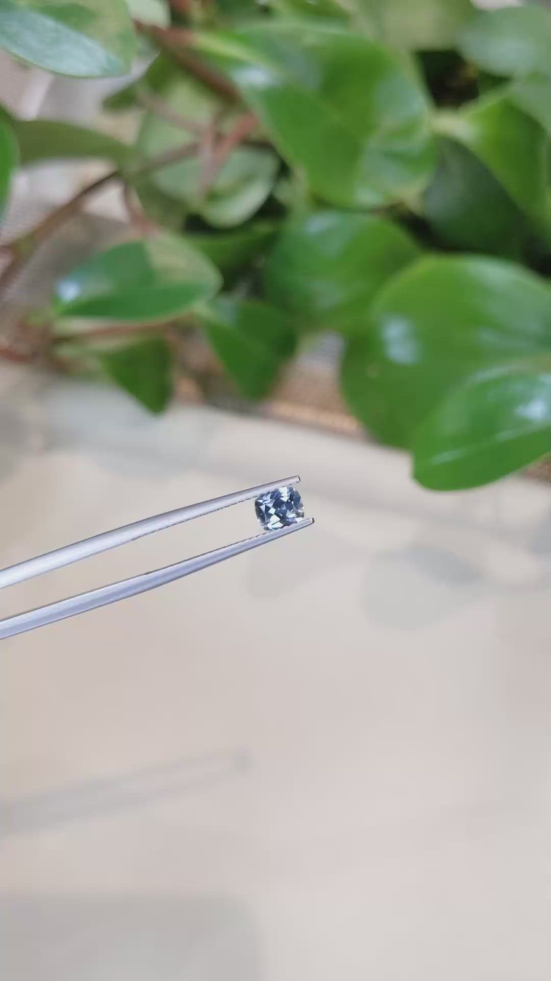 0.62 Ct. Greyish Blue Sapphire from Ceylon (Sri Lanka) Size Video