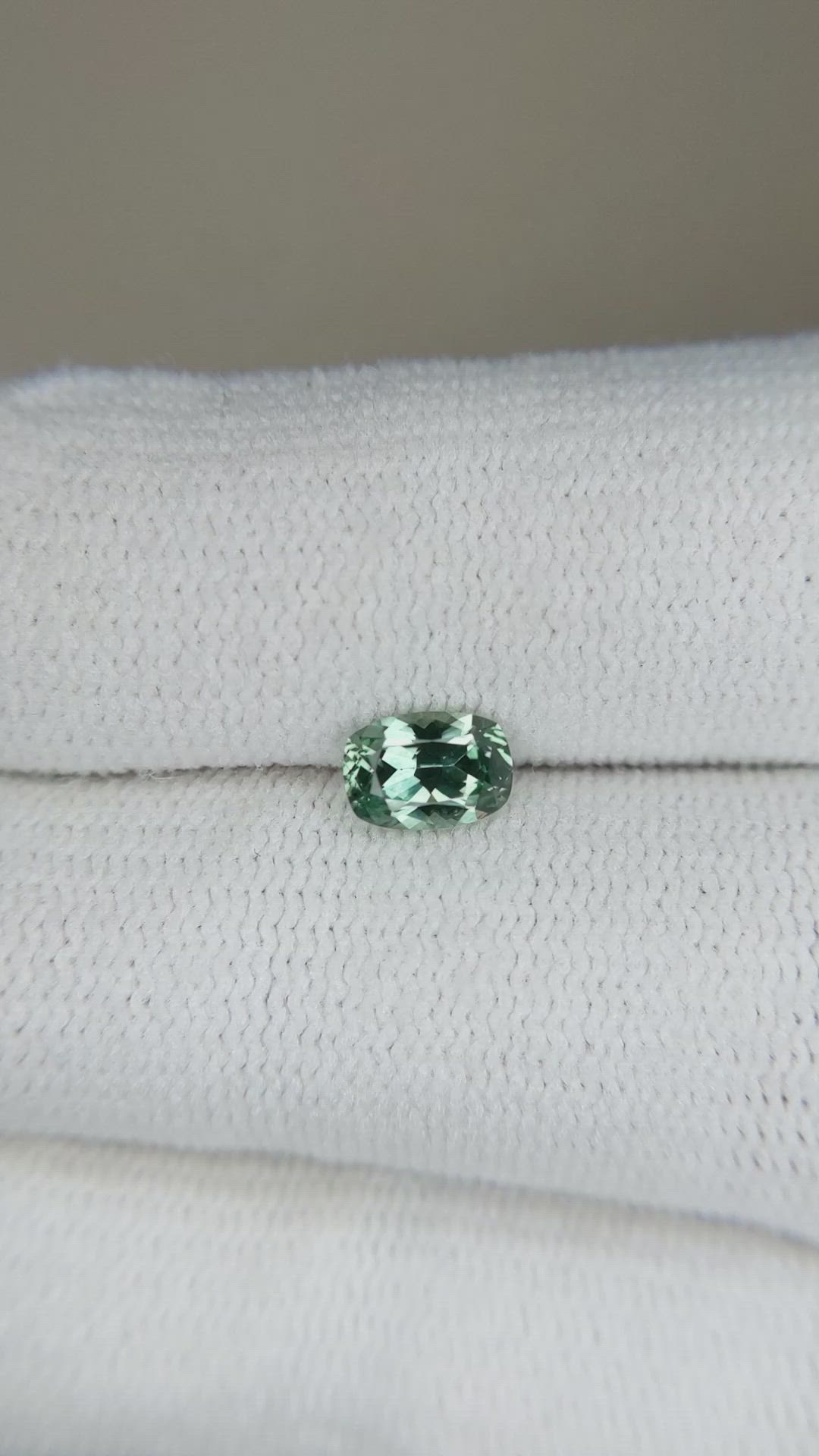 0.62 Ct. Bluish Green Sapphire from Montana Size Video