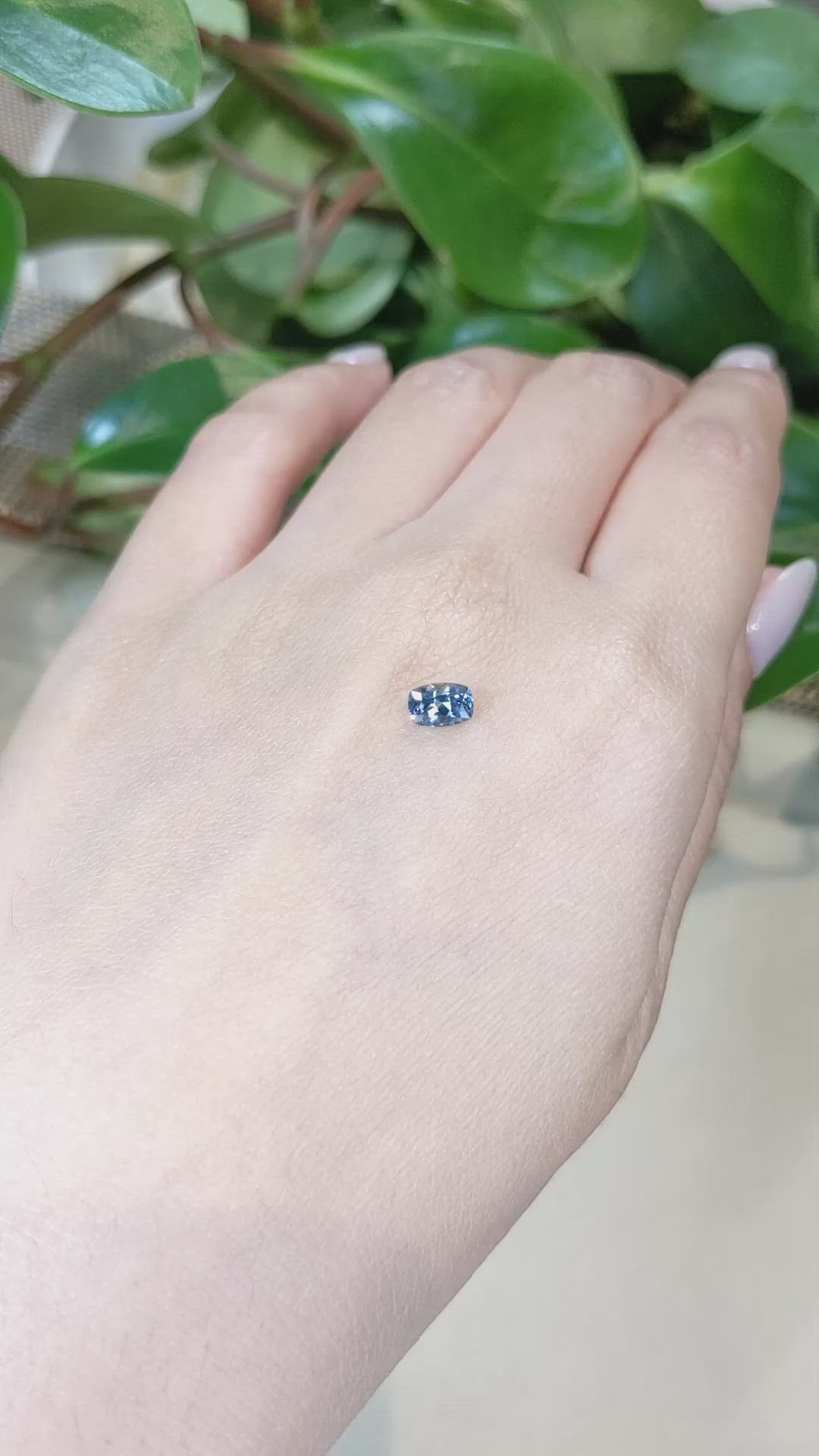 0.66 Ct. Greyish Blue Sapphire from Montana Size Video