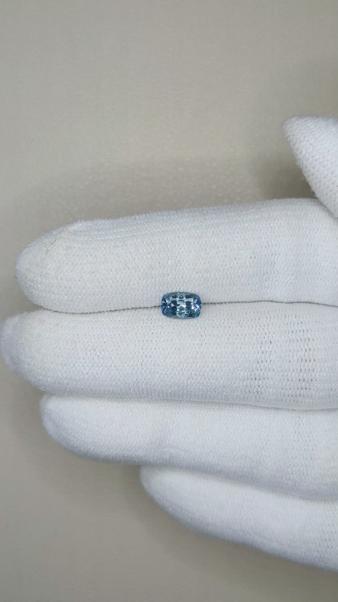 0.66 Ct. Greyish Blue Sapphire from Montana Size Video