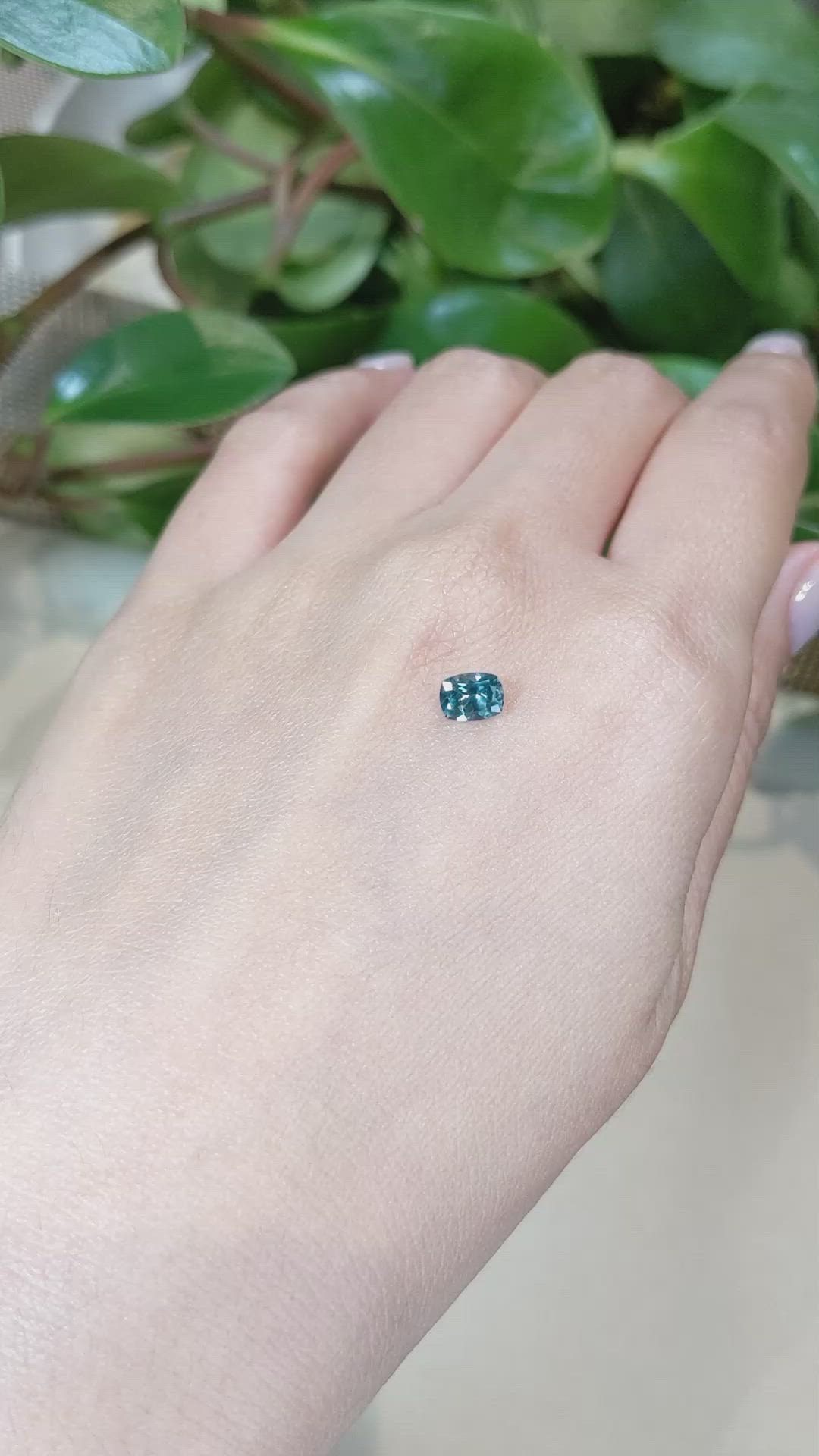 0.68 Ct. Bluish Green Sapphire from Ceylon (Sri Lanka) Size Video