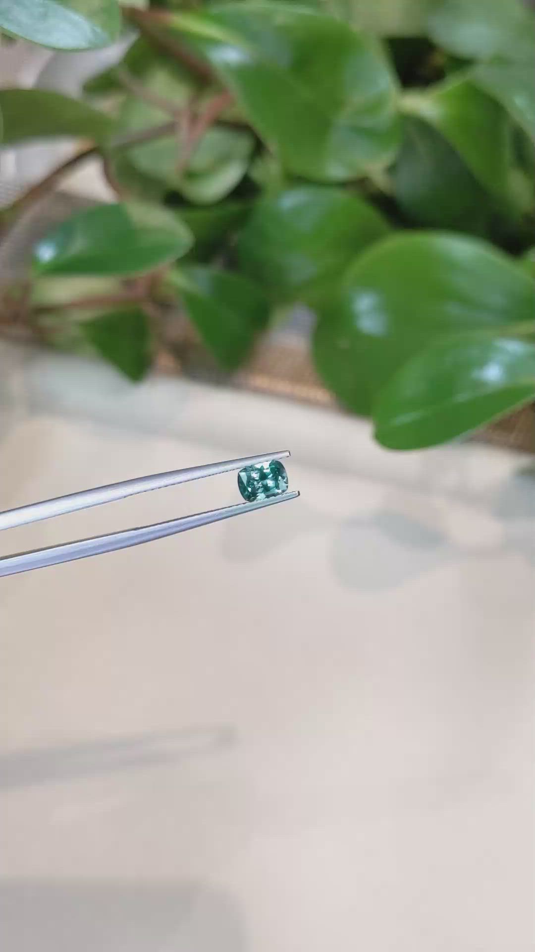 0.68 Ct. Bluish Green Sapphire from Ceylon (Sri Lanka) Size Video