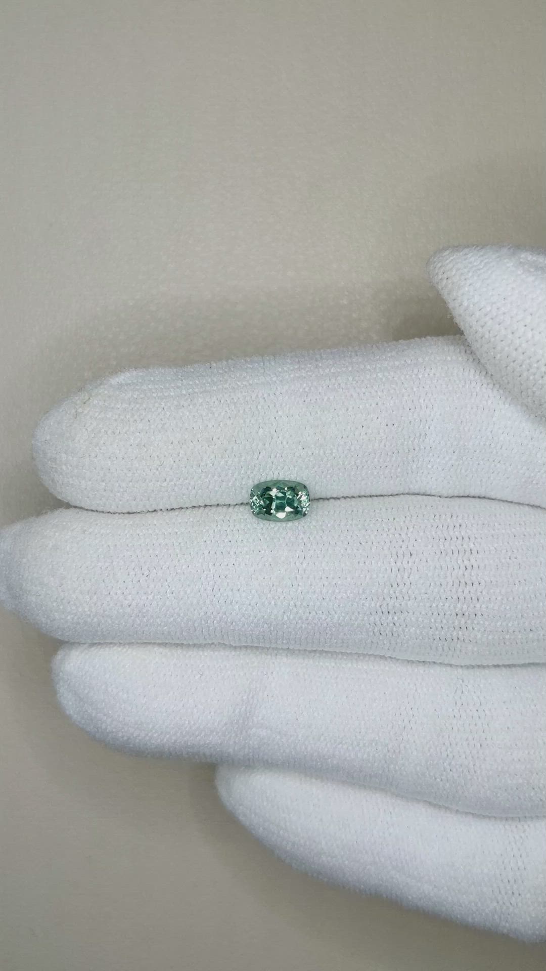 0.69 Ct. Bluish Green Sapphire from Montana Size Video