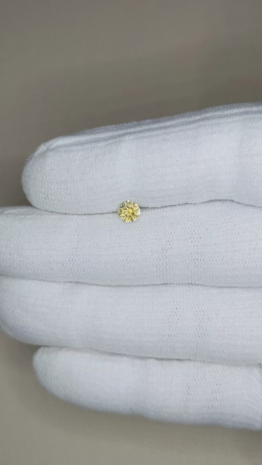 0.46 Ct. Yellow Sapphire from Montana Size Video