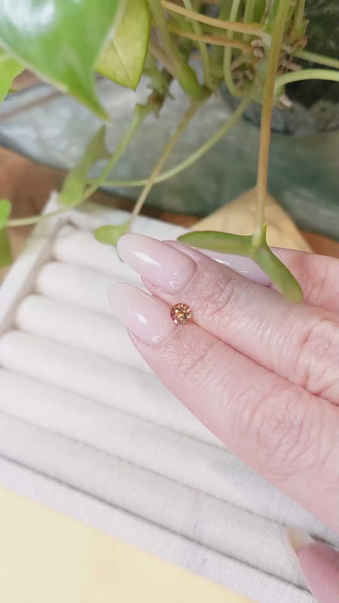 0.46 Ct. Orange Sapphire from Montana Size Video