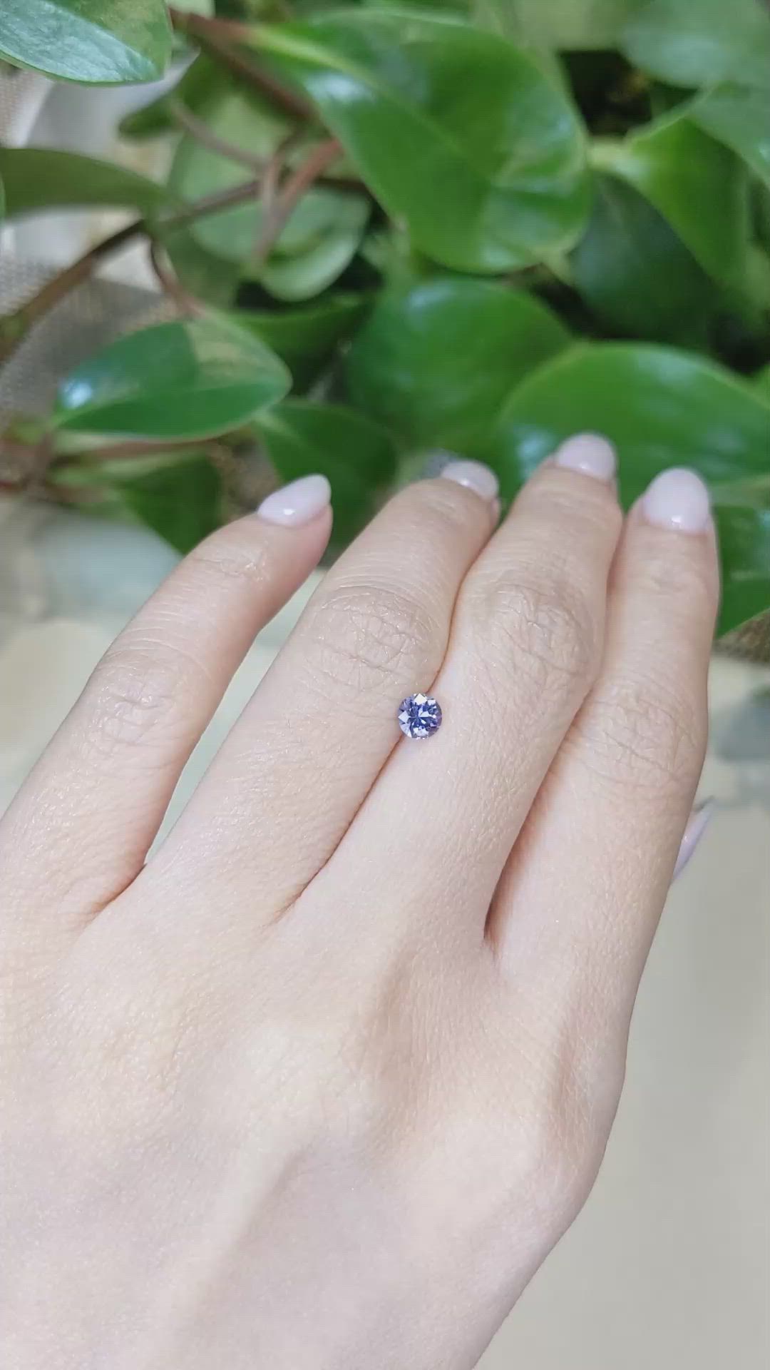 0.49 Ct. Bluish Purple Sapphire from Montana Size Video