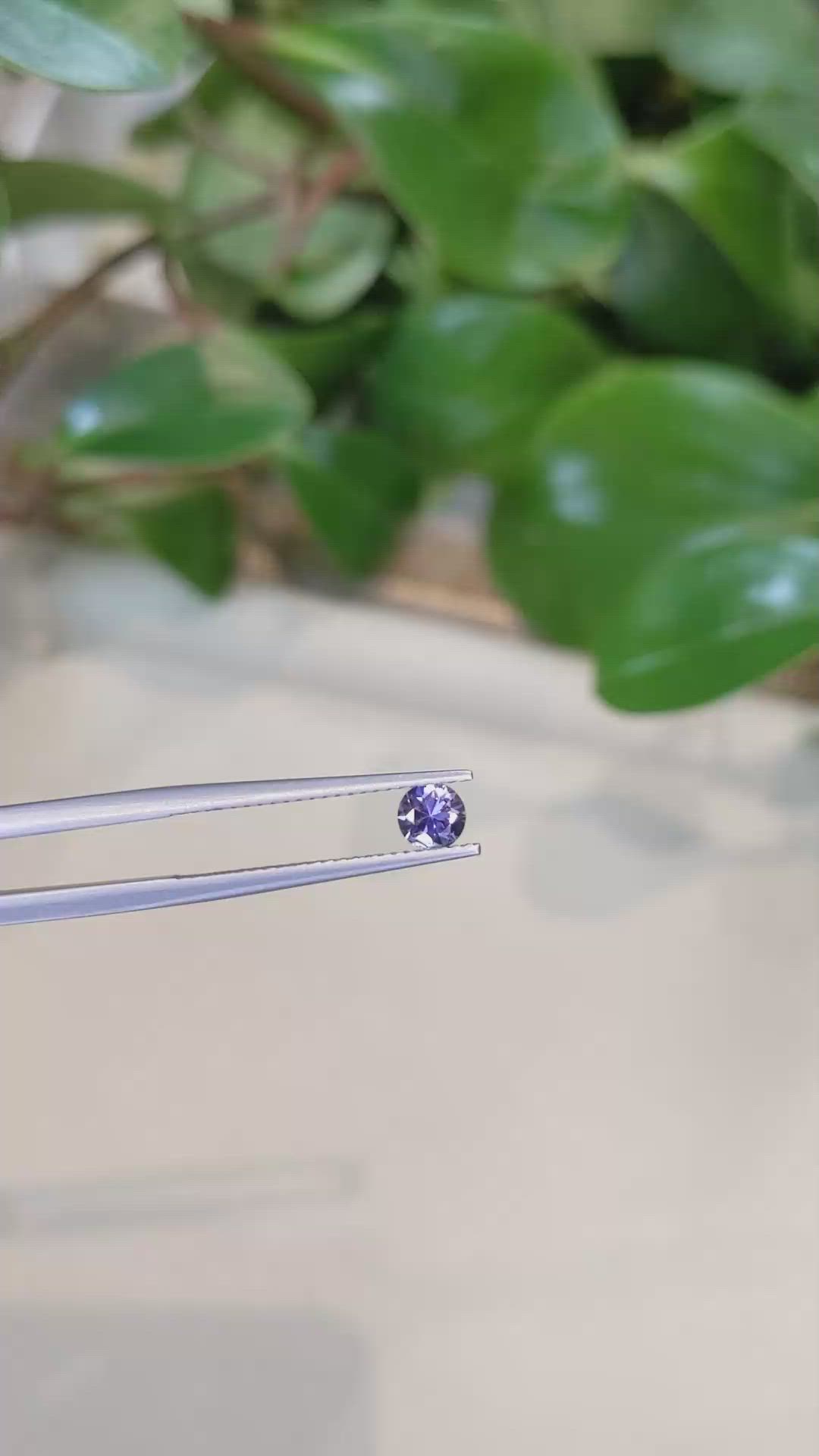 0.49 Ct. Bluish Purple Sapphire from Montana Size Video