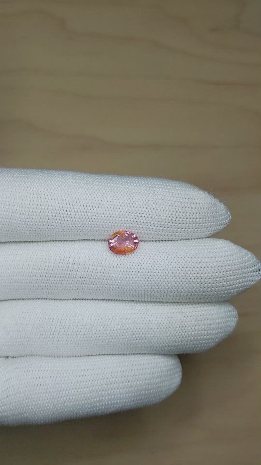 2.42 Ct. Padparadscha Sapphire from Ceylon (Sri Lanka) Size Video