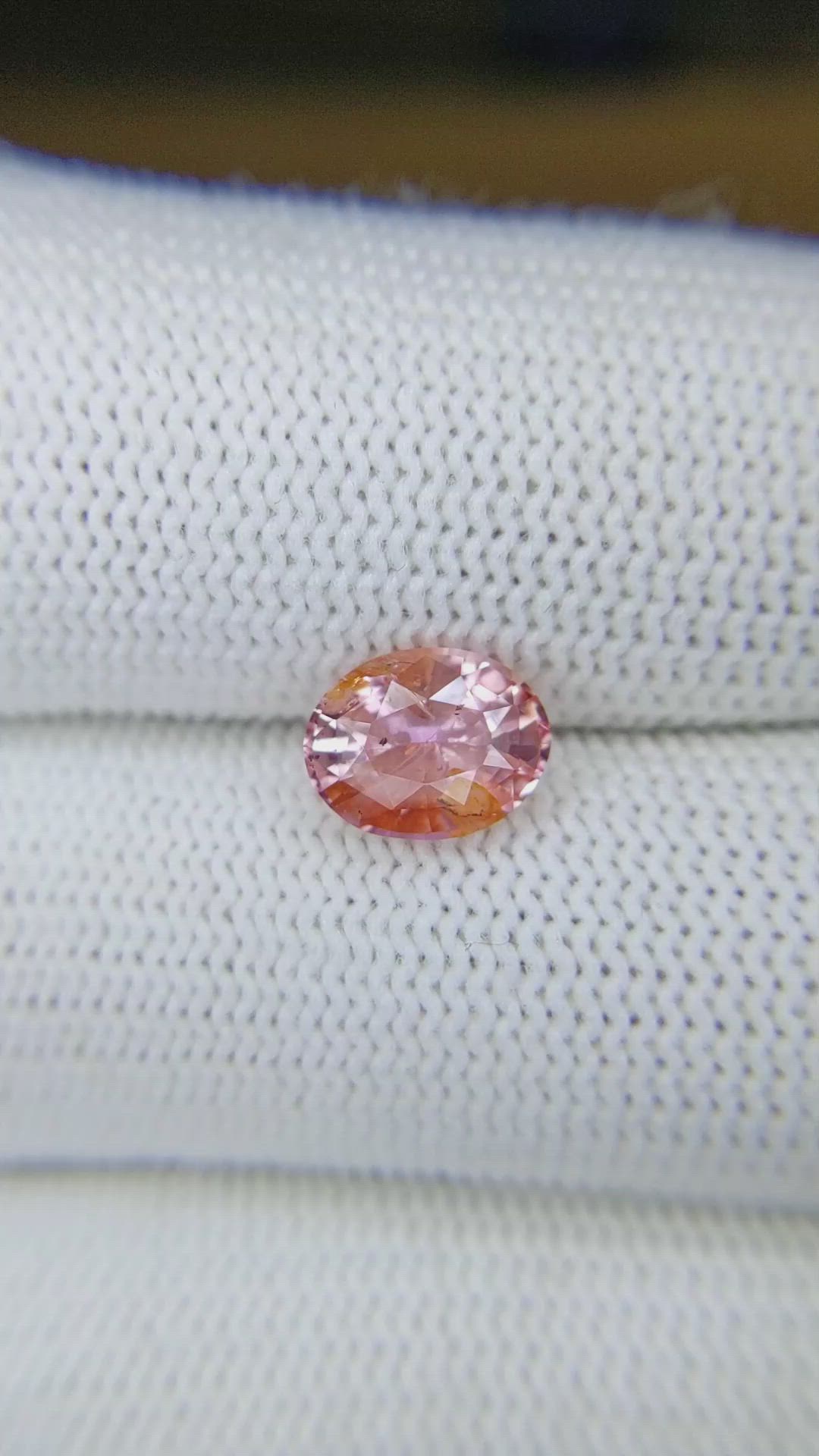 2.42 Ct. Padparadscha Sapphire from Ceylon (Sri Lanka) Size Video