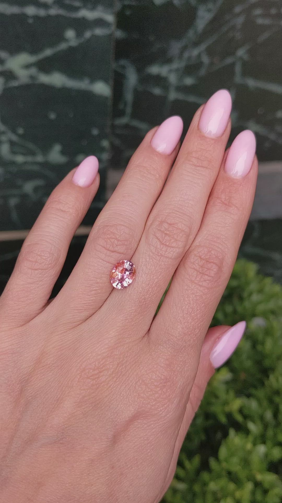 2.42 Ct. Padparadscha Sapphire from Ceylon (Sri Lanka) Size Video