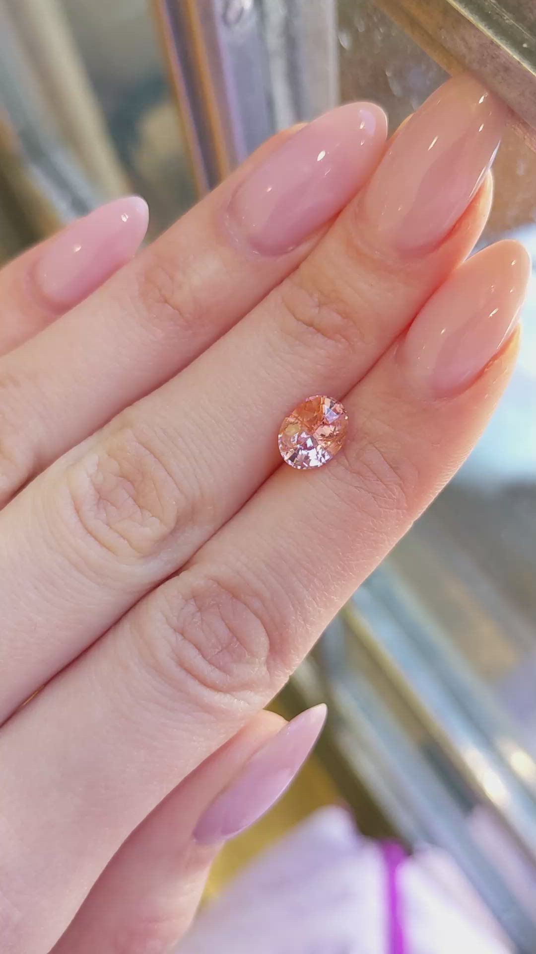 2.42 Ct. Padparadscha Sapphire from Ceylon (Sri Lanka) Size Video