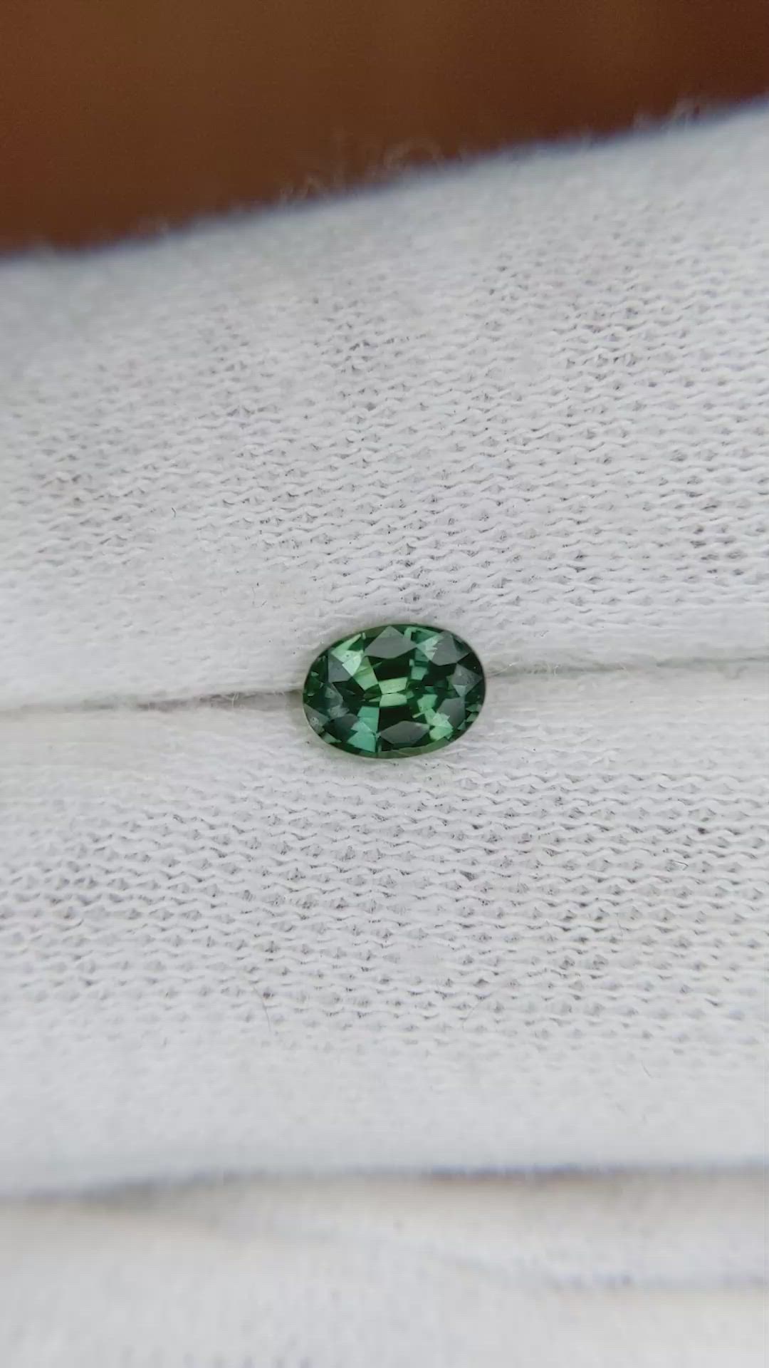0.64 Ct. Bluish Green Sapphire from Ceylon (Sri Lanka) Size Video