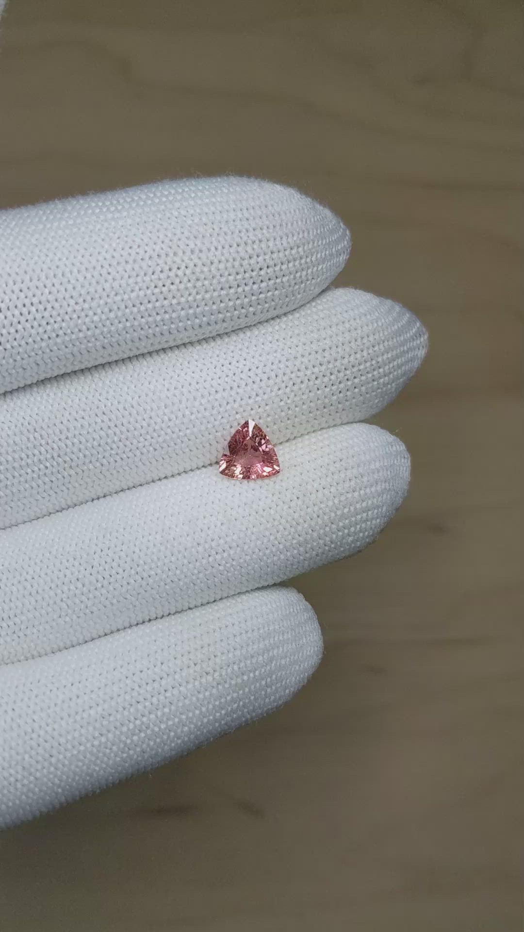 1.35 Ct. Padparadscha Sapphire from Ceylon (Sri Lanka) Size Video