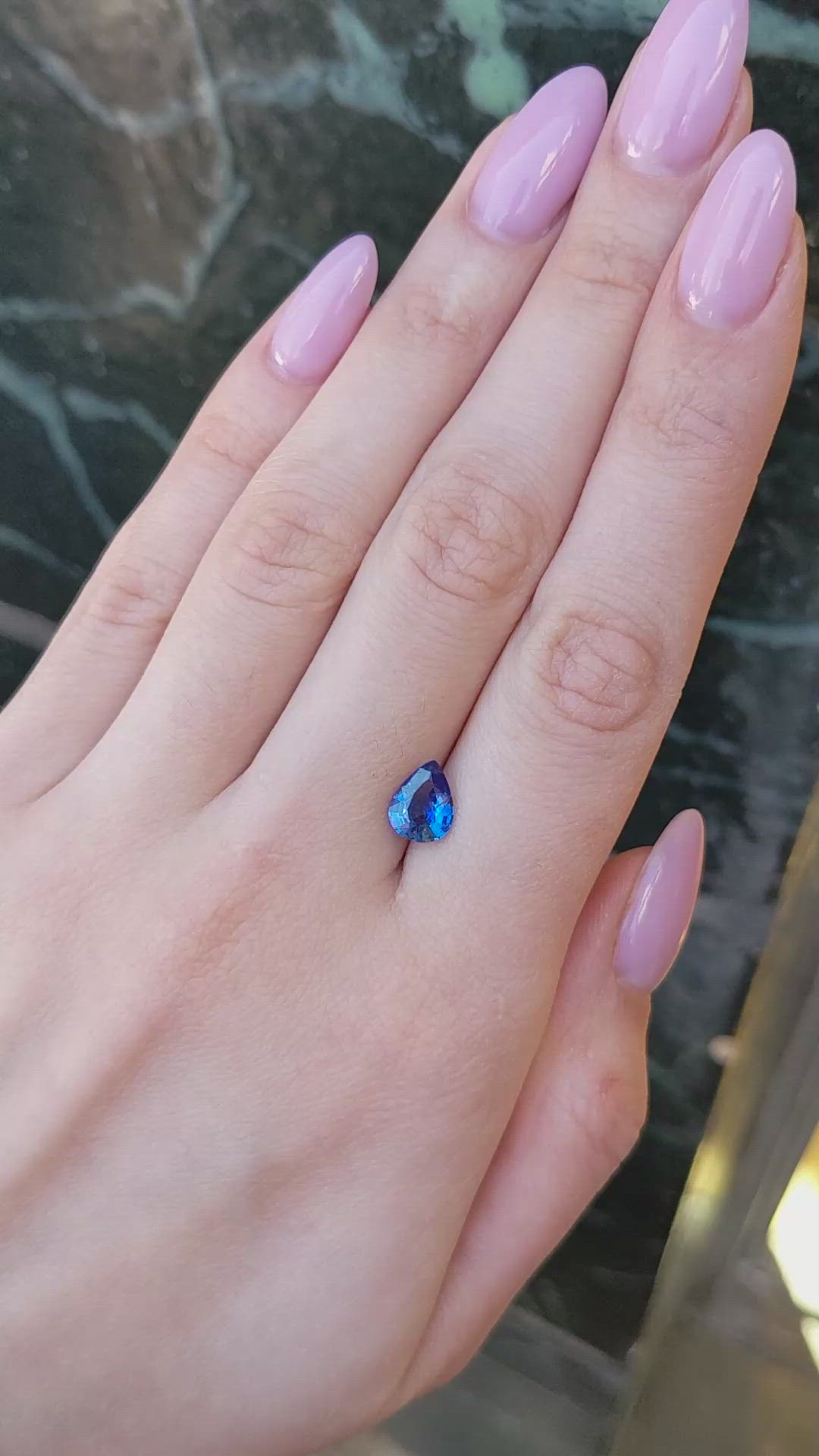 1.58 Ct. Blue Sapphire from Ceylon (Sri Lanka) Size Video