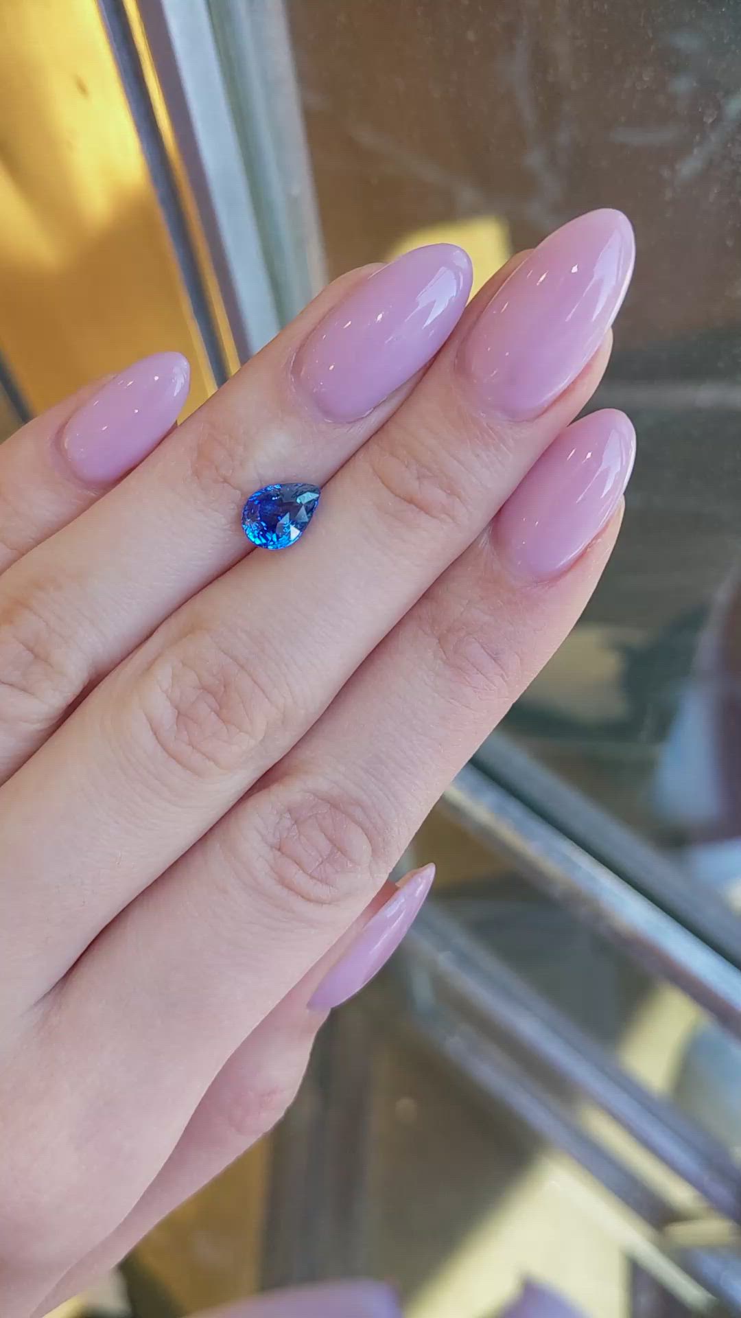 2.12 Ct. Blue Sapphire from Ceylon (Sri Lanka) Size Video