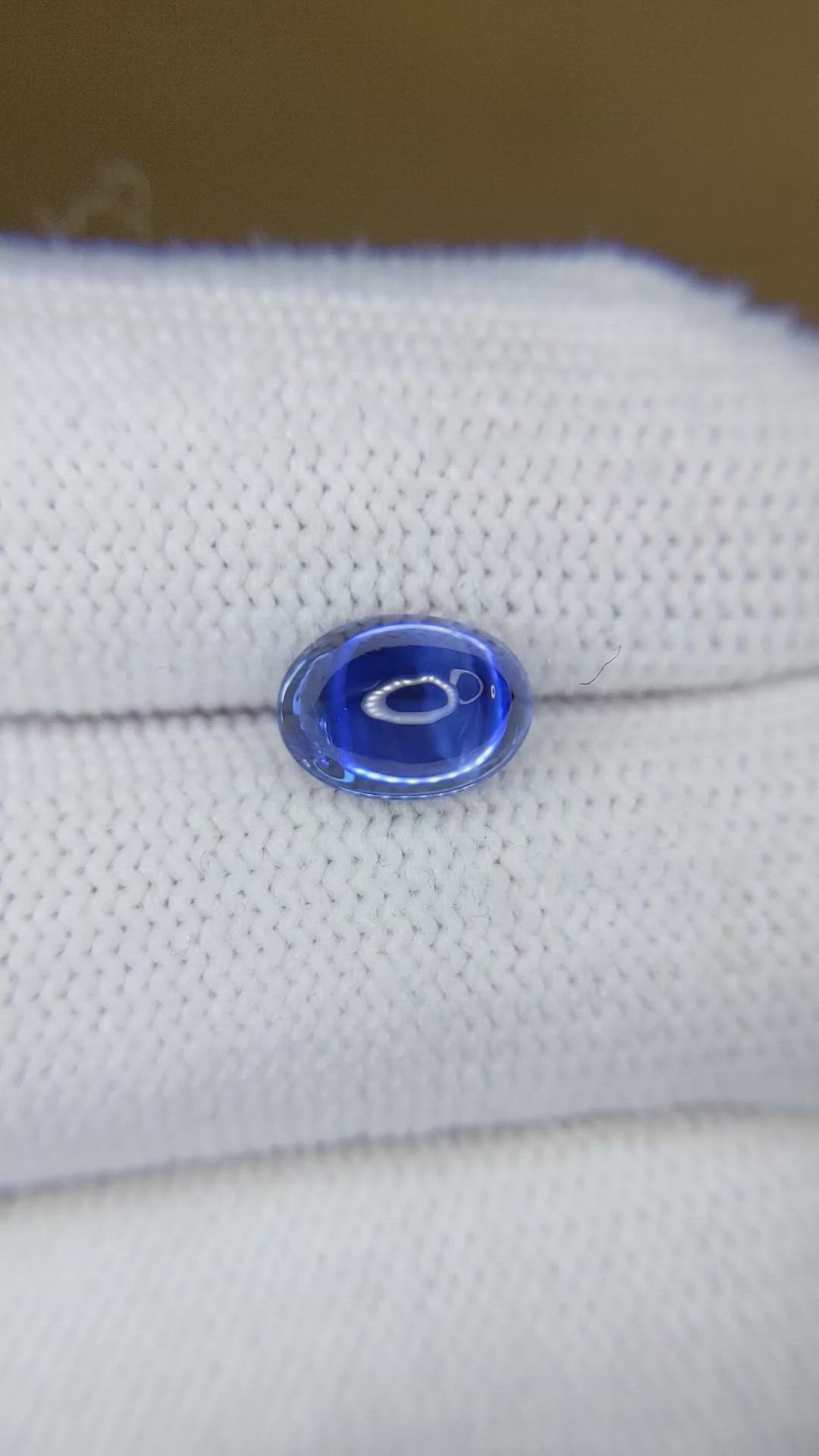 2.68 Ct. Blue Cabochon Sapphire from Ceylon (Sri Lanka) Size Video