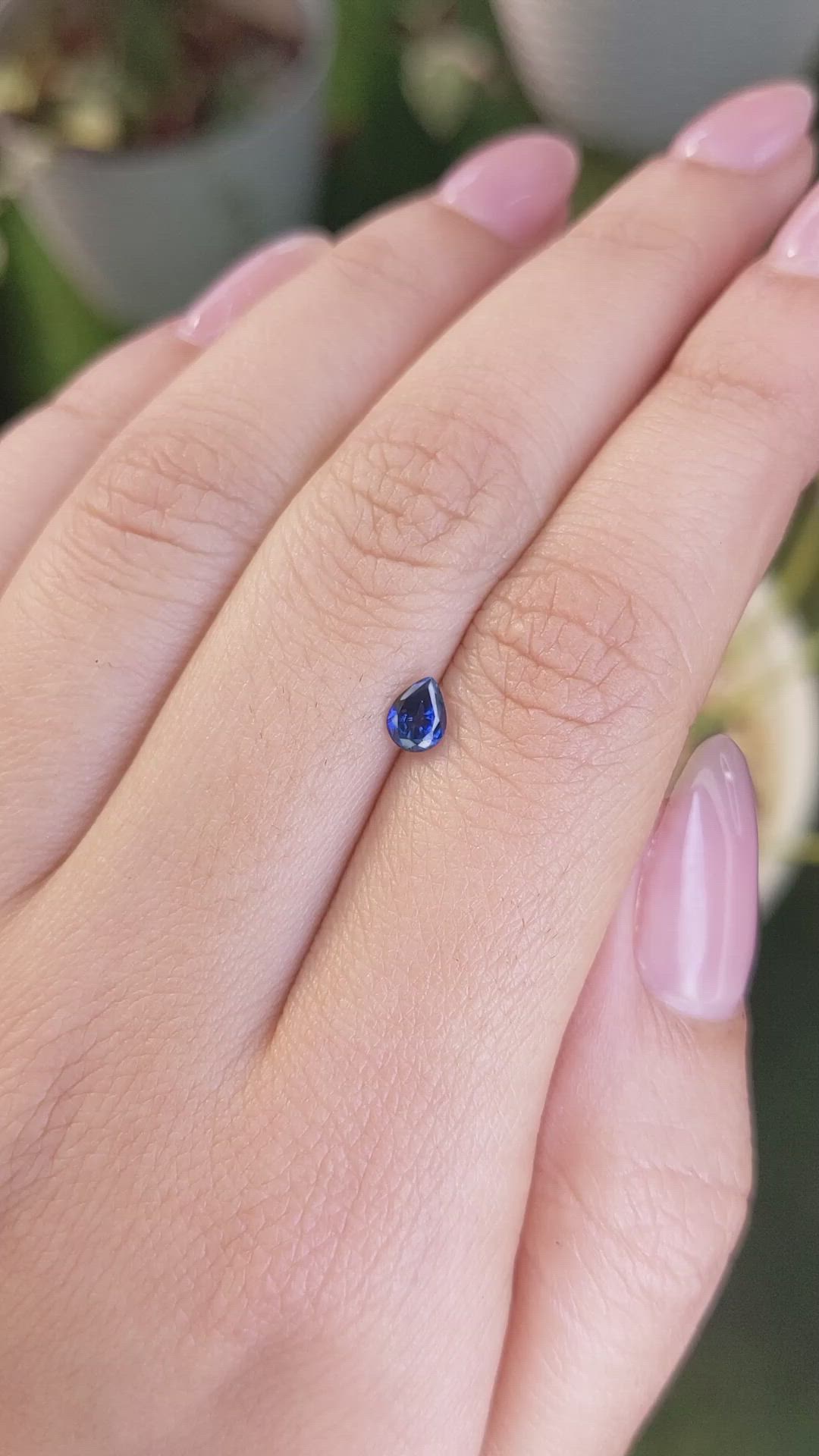 0.44 Ct. Blue Sapphire from Ceylon (Sri Lanka) Size Video
