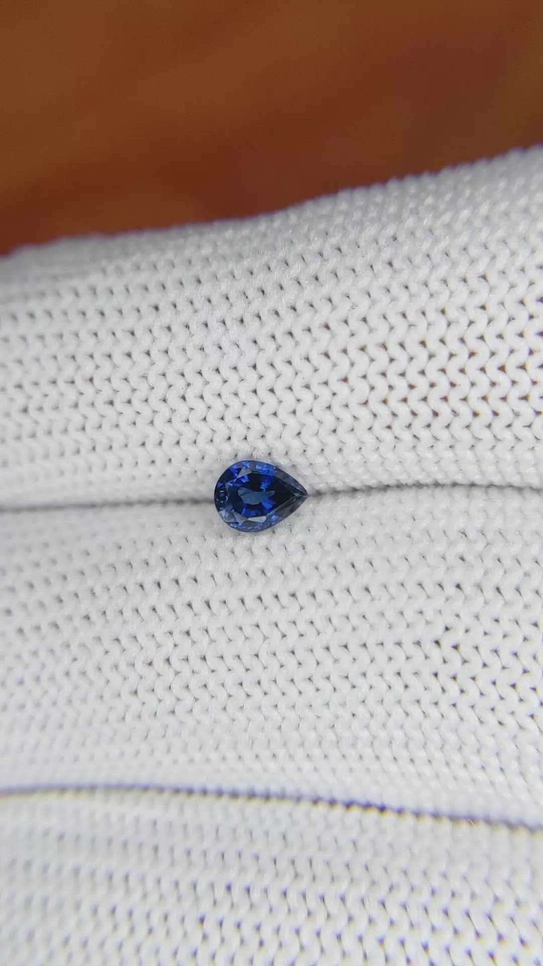 0.44 Ct. Blue Sapphire from Ceylon (Sri Lanka) Size Video