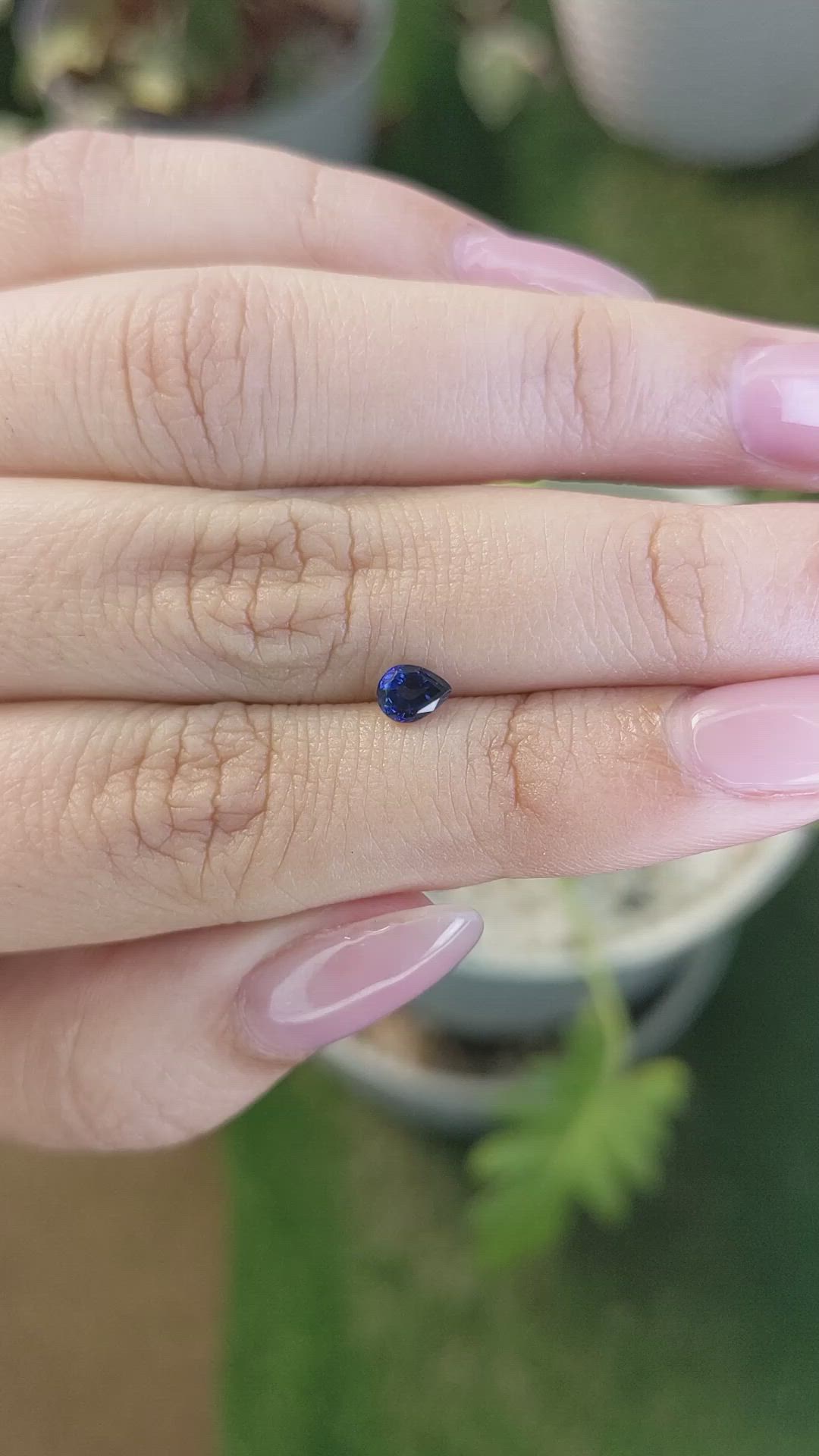 0.44 Ct. Blue Sapphire from Ceylon (Sri Lanka) Size Video
