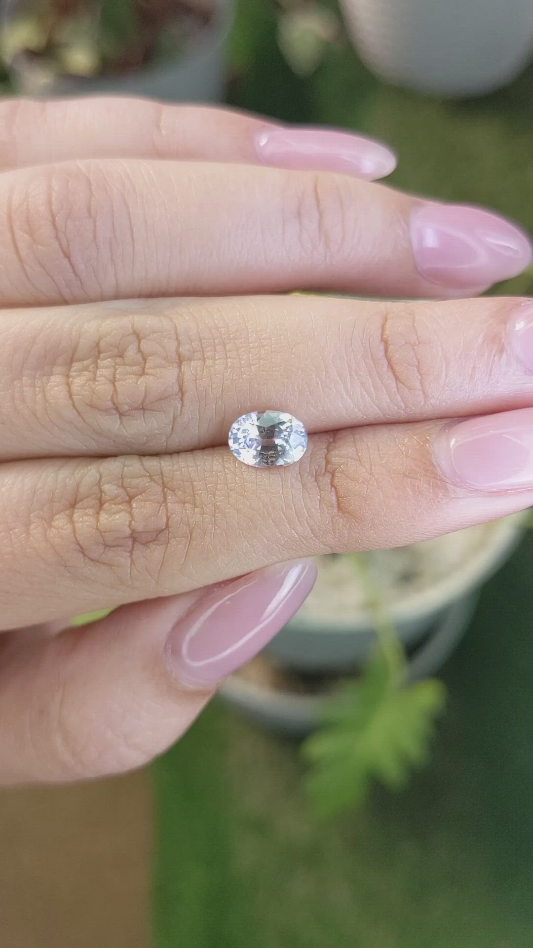 1.54 Ct. Greyish Blue Sapphire from Ceylon (Sri Lanka) Size Video